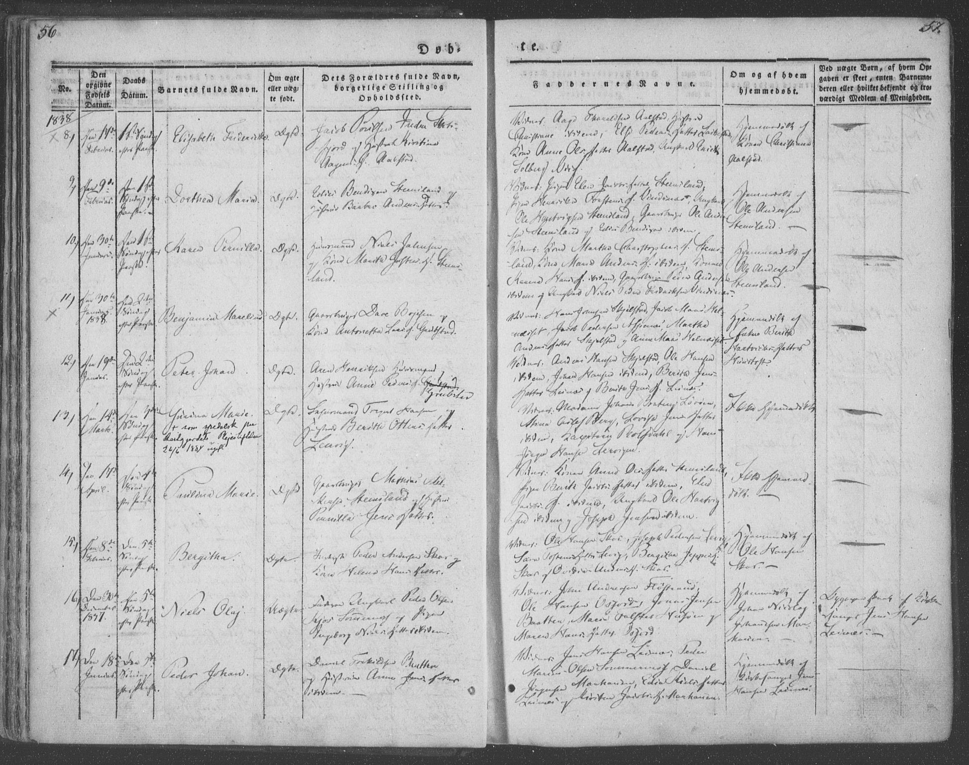 Ministerialprotokoller, klokkerbøker og fødselsregistre - Nordland, SAT/A-1459/855/L0799: Parish register (official) no. 855A07, 1834-1852, p. 56-57
