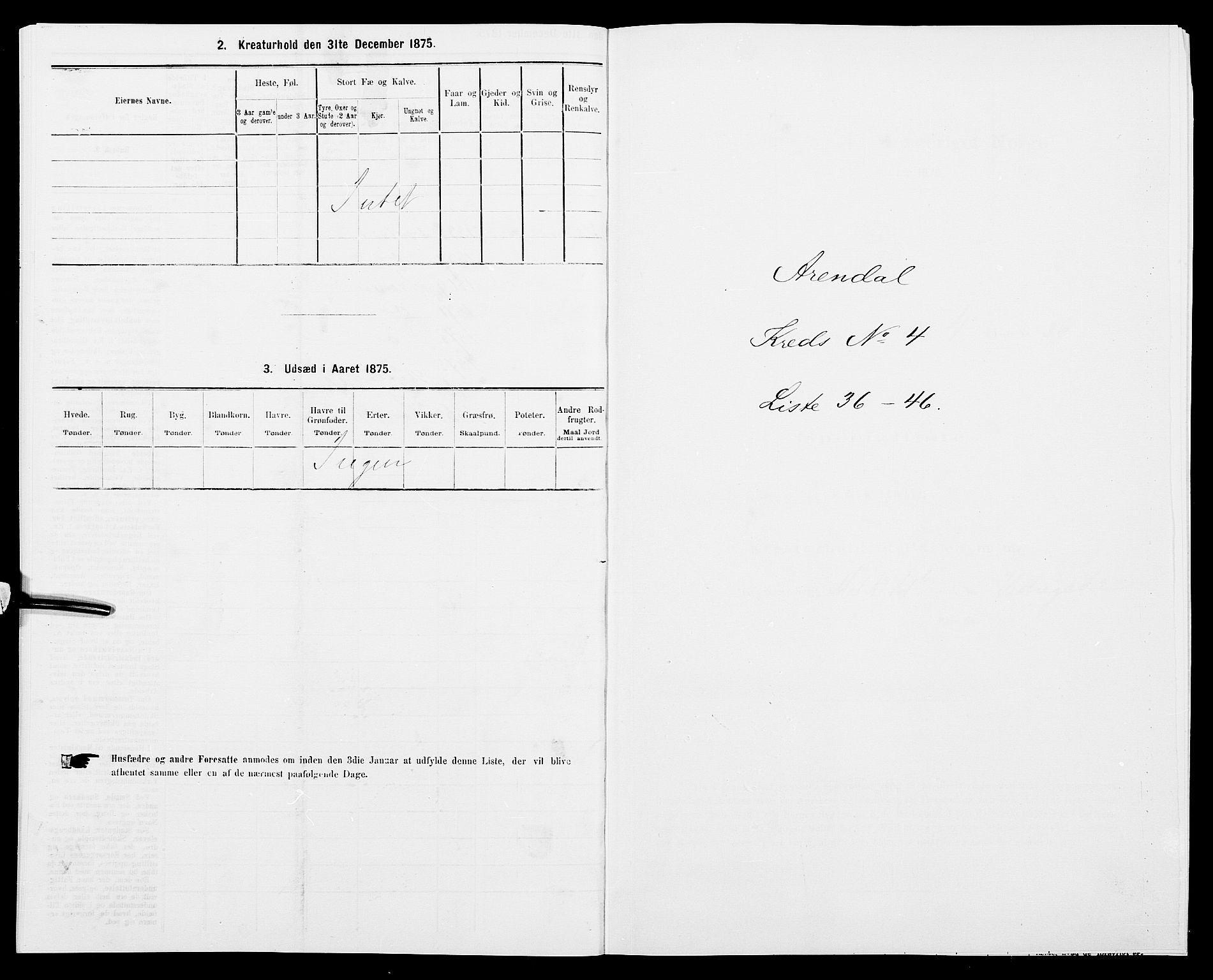 SAK, 1875 census for 0903P Arendal, 1875, p. 89
