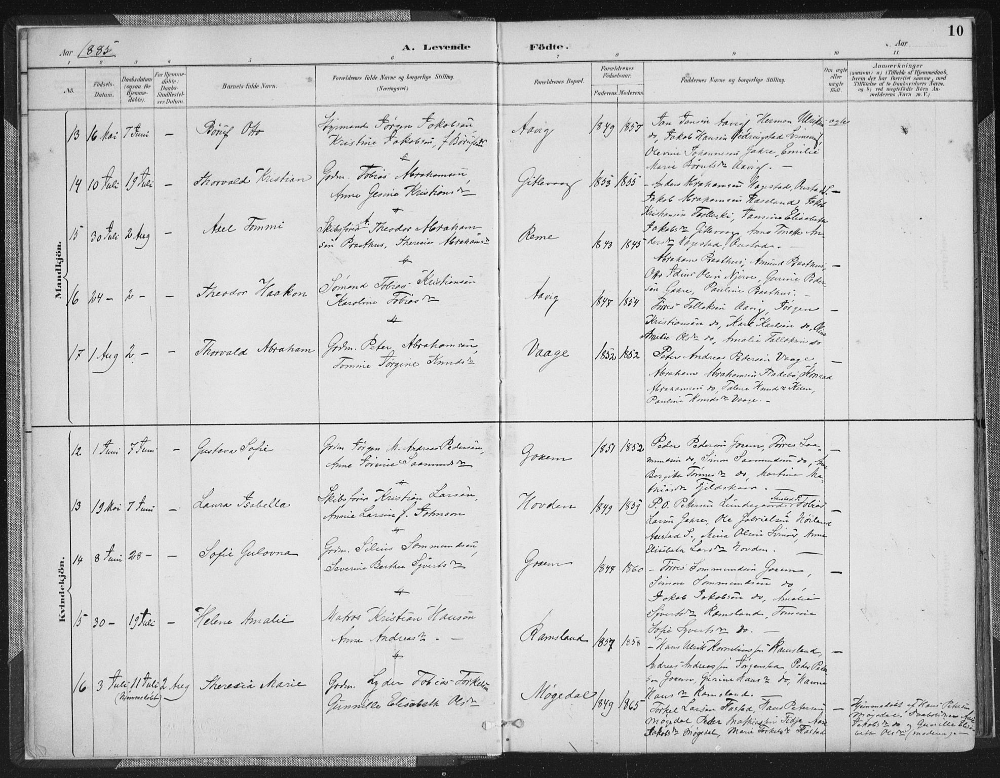 Sør-Audnedal sokneprestkontor, AV/SAK-1111-0039/F/Fa/Faa/L0004: Parish register (official) no. A 4, 1884-1909, p. 10