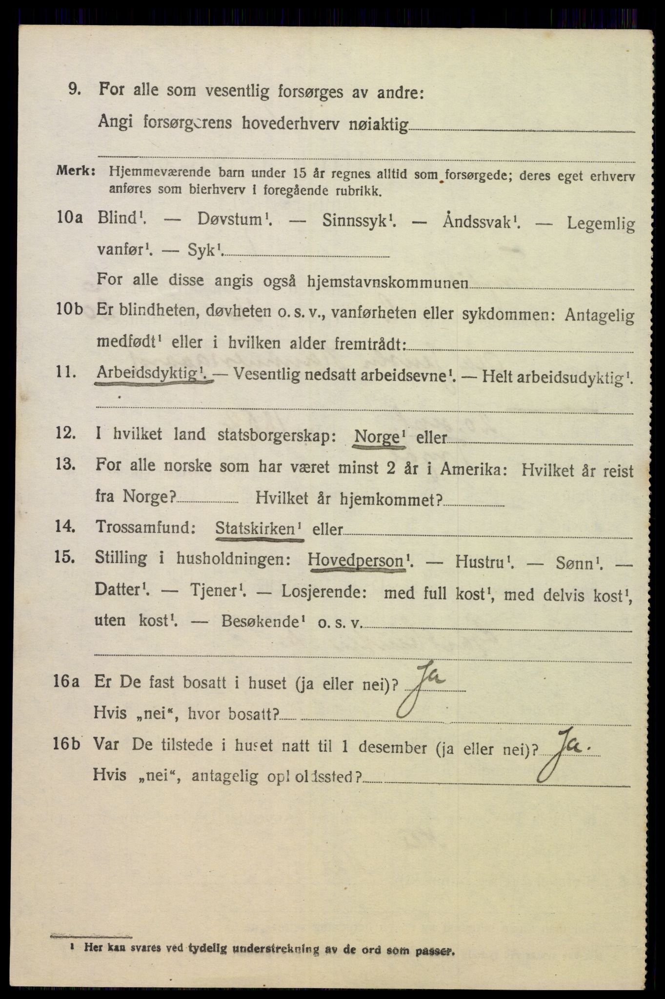 SAH, 1920 census for Trysil, 1920, p. 9448