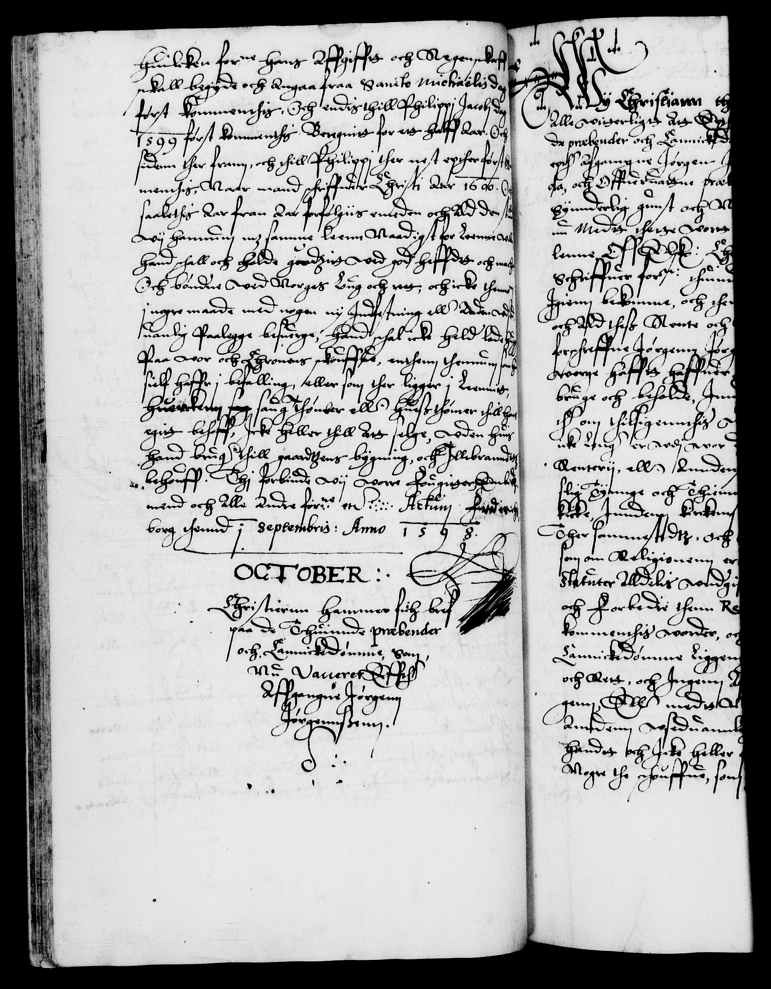 Danske Kanselli 1572-1799, RA/EA-3023/F/Fc/Fca/Fcaa/L0003: Norske registre (mikrofilm), 1596-1616, p. 98b