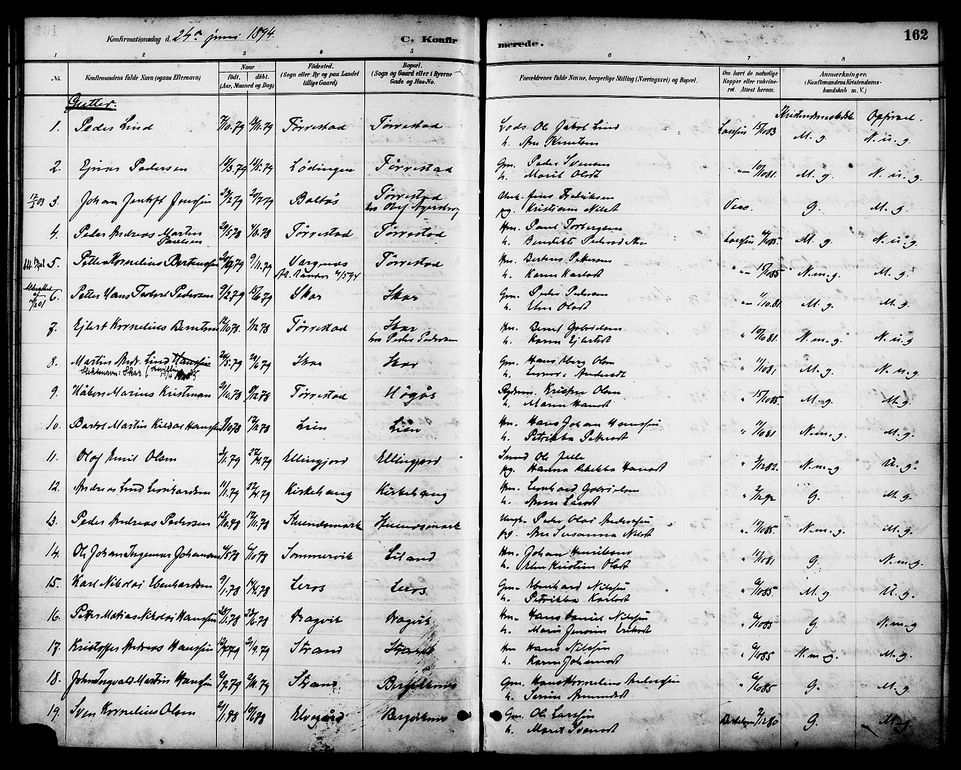 Ministerialprotokoller, klokkerbøker og fødselsregistre - Nordland, SAT/A-1459/863/L0898: Parish register (official) no. 863A10, 1886-1897, p. 162