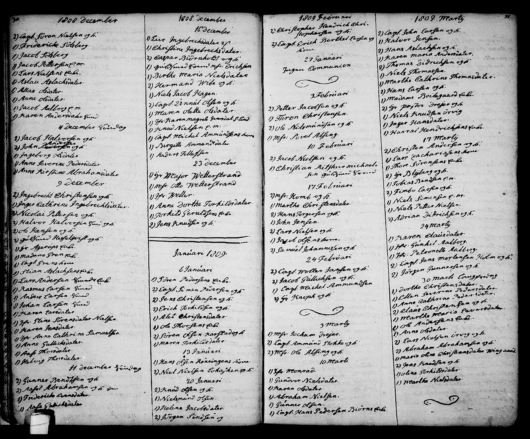 Kragerø kirkebøker, SAKO/A-278/G/Ga/L0001: Parish register (copy) no. 1 /1, 1806-1811, p. 30-31