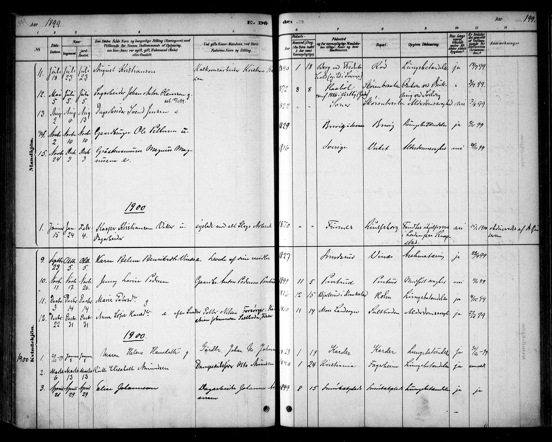 Vestby prestekontor Kirkebøker, AV/SAO-A-10893/F/Fb/L0001: Parish register (official) no. II 1, 1878-1903, p. 199