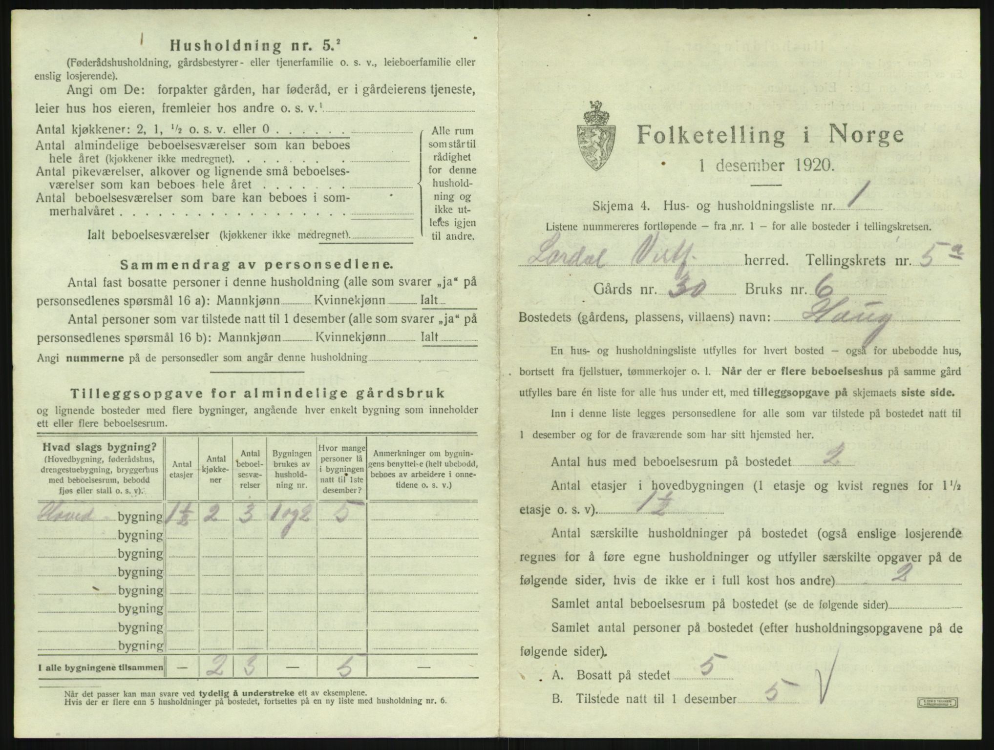 SAKO, 1920 census for Lardal, 1920, p. 681