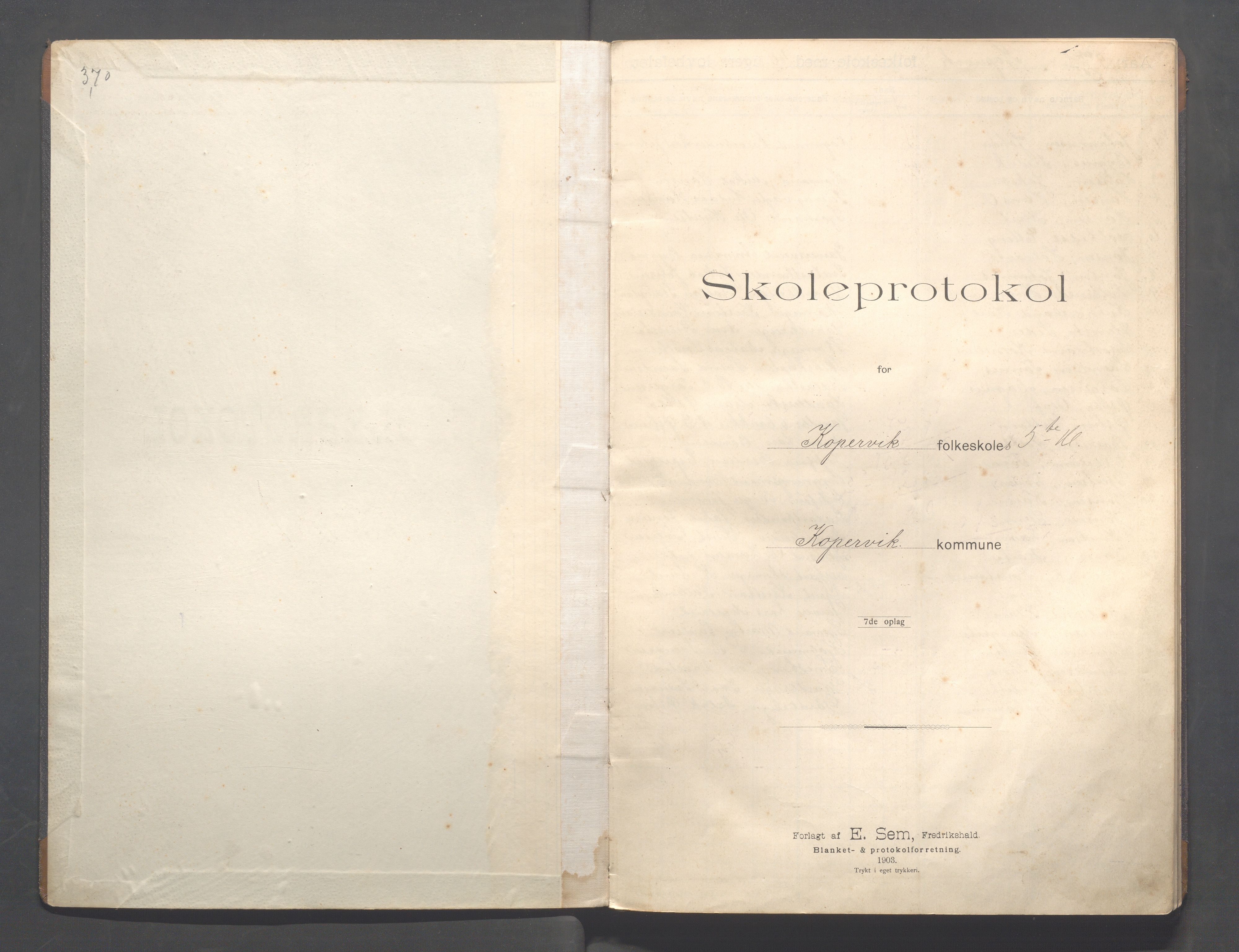 Kopervik Kommune - Kopervik skole, IKAR/K-102472/H/L0012: Skoleprotokoll 5.klasse, 1904-1915, p. 2