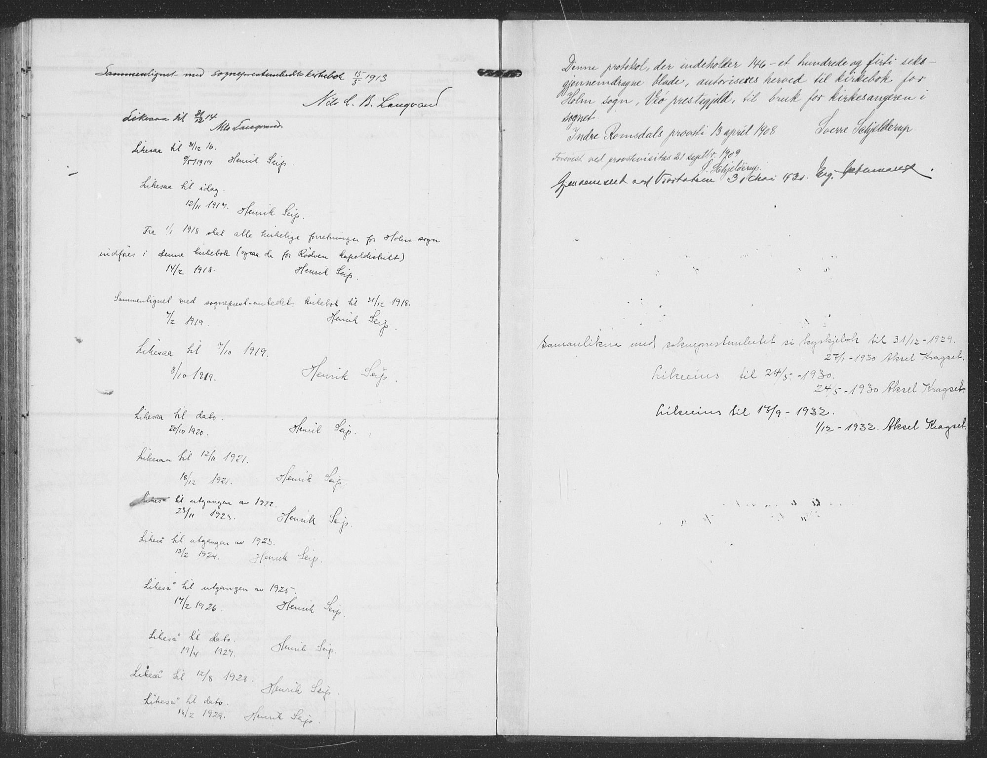 Ministerialprotokoller, klokkerbøker og fødselsregistre - Møre og Romsdal, SAT/A-1454/549/L0615: Parish register (copy) no. 549C01, 1905-1932
