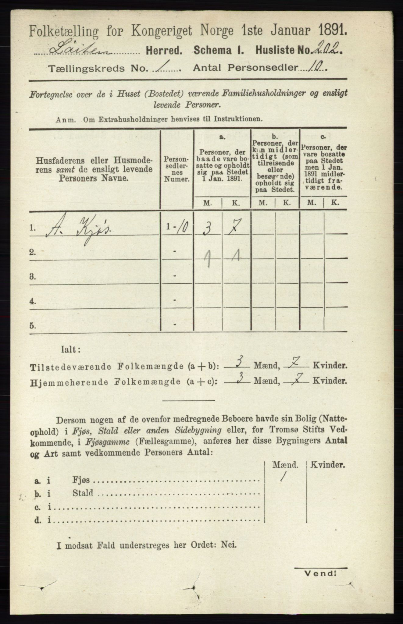 RA, 1891 census for 0415 Løten, 1891, p. 241