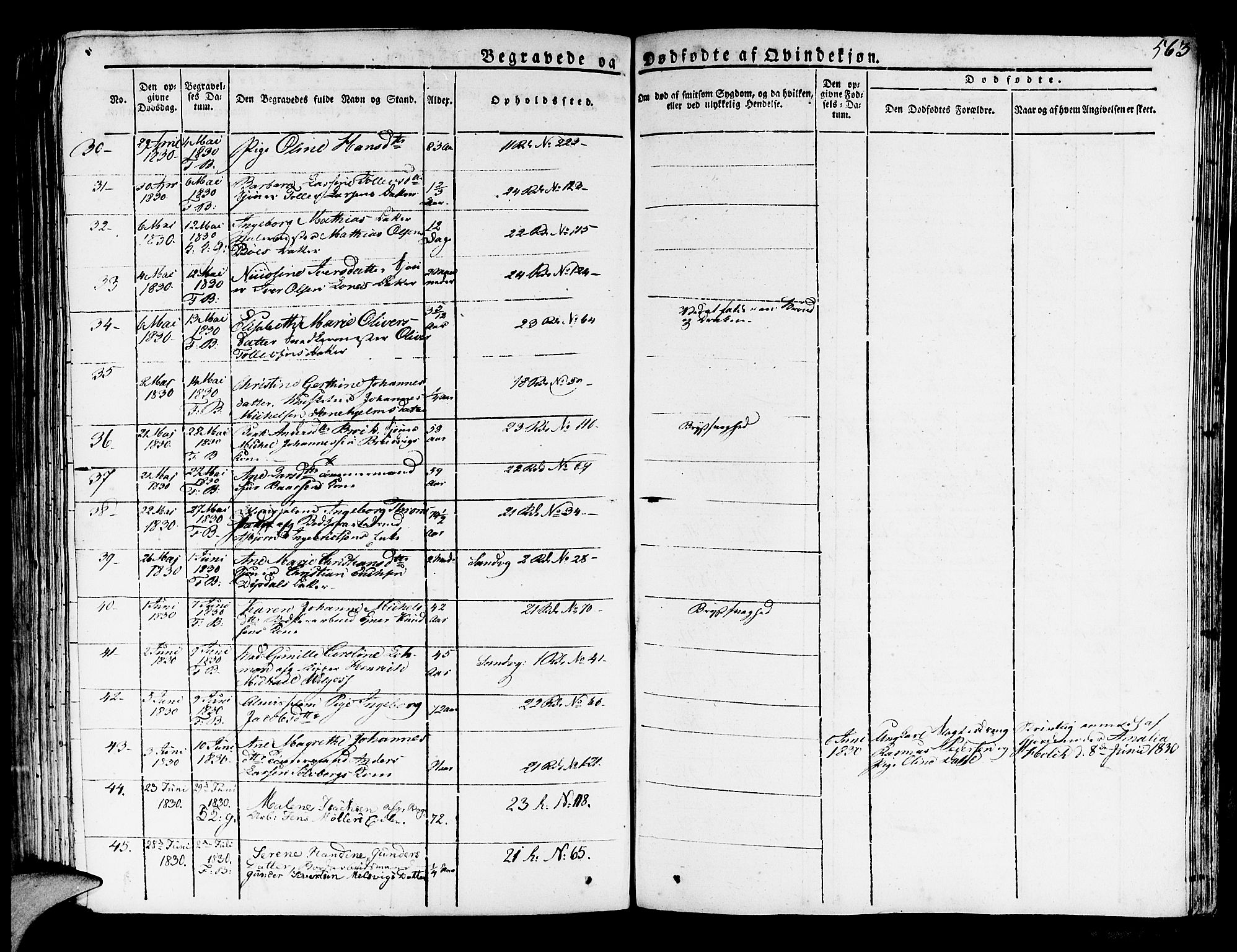 Korskirken sokneprestembete, AV/SAB-A-76101/H/Haa/L0014: Parish register (official) no. A 14, 1823-1835, p. 563