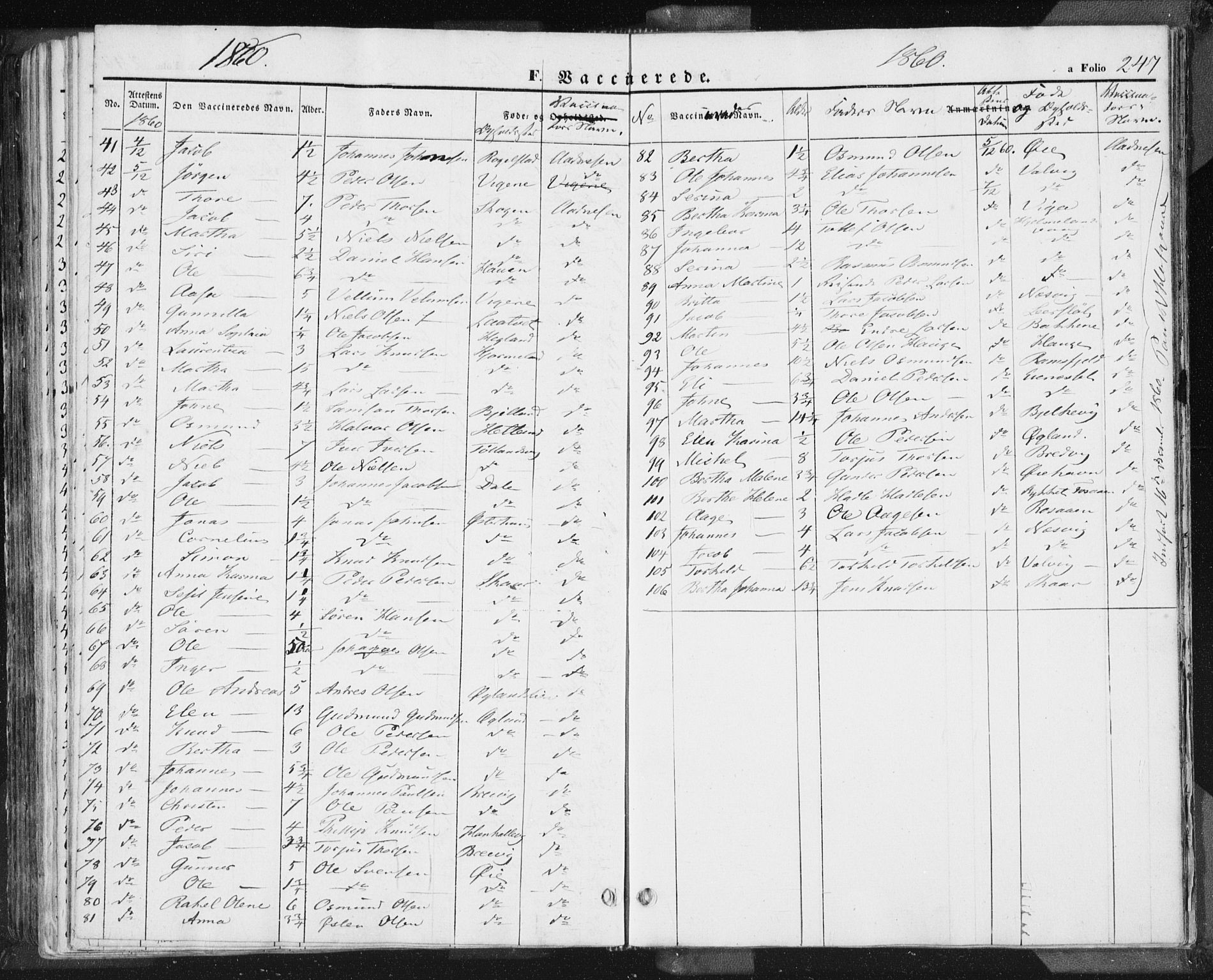 Hjelmeland sokneprestkontor, AV/SAST-A-101843/01/IV/L0009: Parish register (official) no. A 9, 1846-1860, p. 247