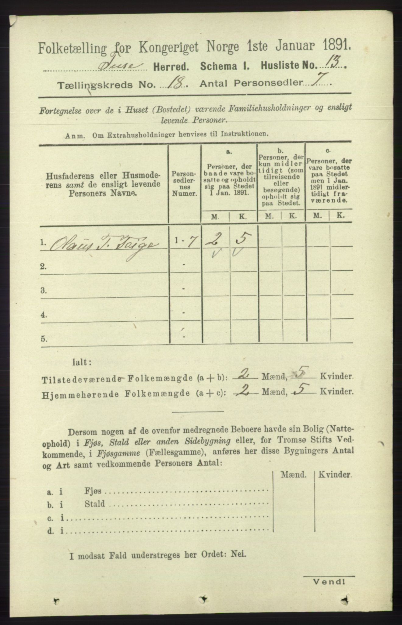 RA, 1891 census for 1241 Fusa, 1891, p. 4105