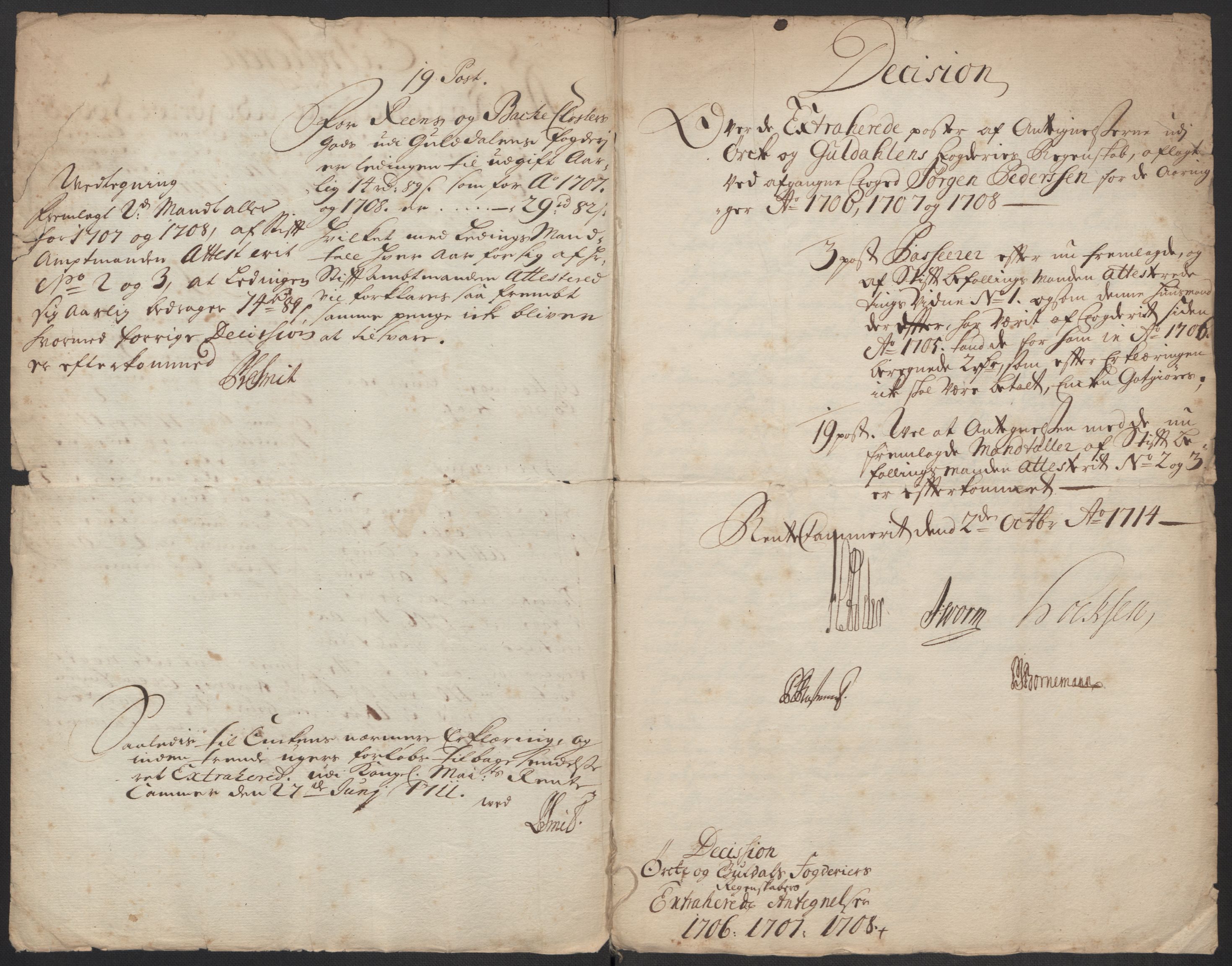 Rentekammeret inntil 1814, Reviderte regnskaper, Fogderegnskap, RA/EA-4092/R60/L3958: Fogderegnskap Orkdal og Gauldal, 1708, p. 510