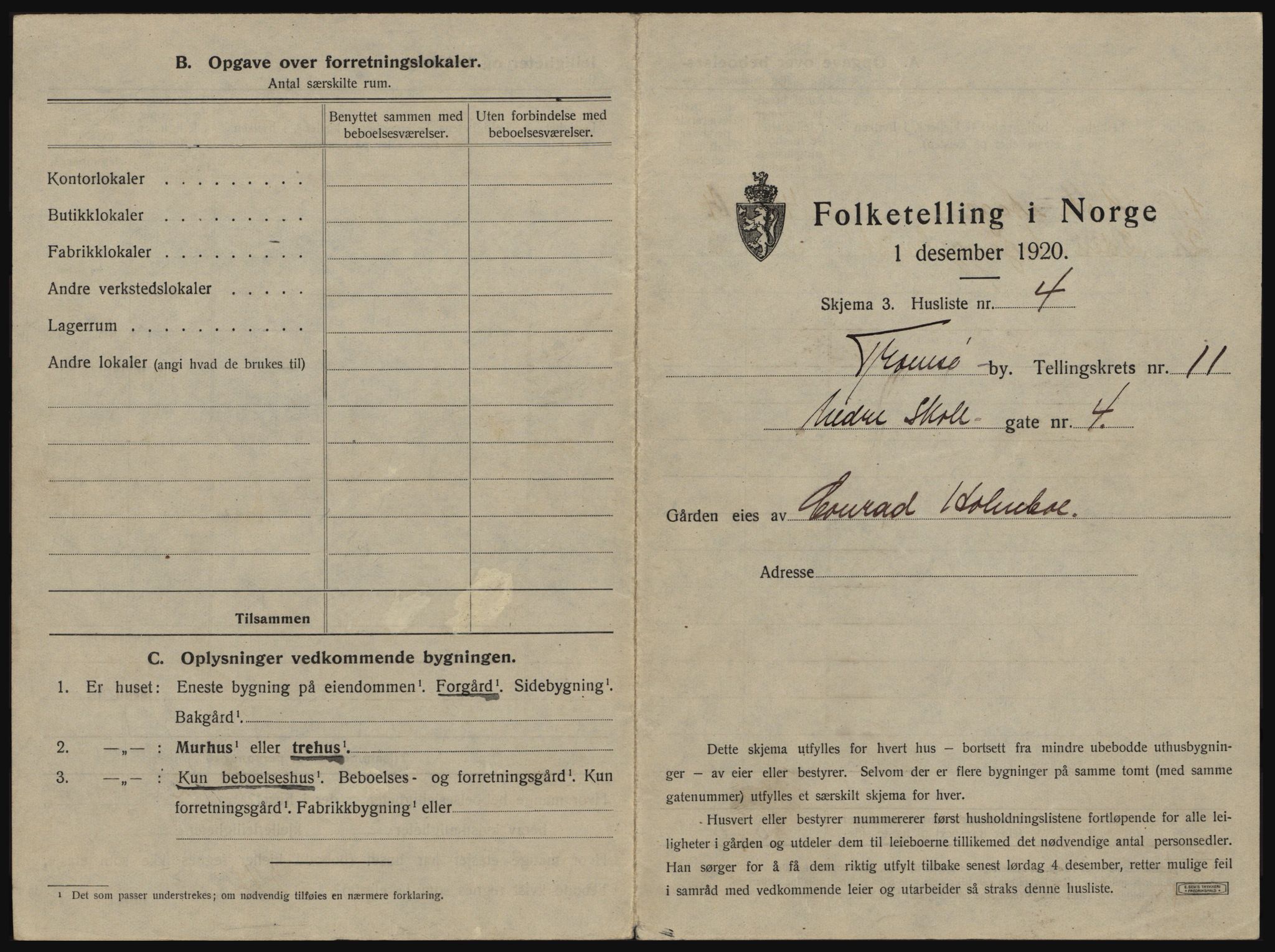 SATØ, 1920 census for Tromsø, 1920, p. 1831