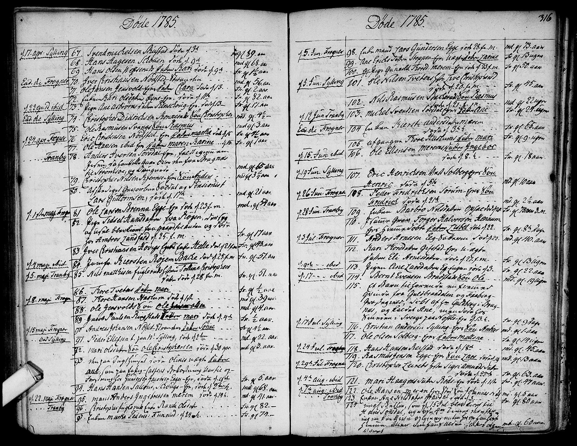 Lier kirkebøker, AV/SAKO-A-230/F/Fa/L0006: Parish register (official) no. I 6, 1777-1794, p. 315-316