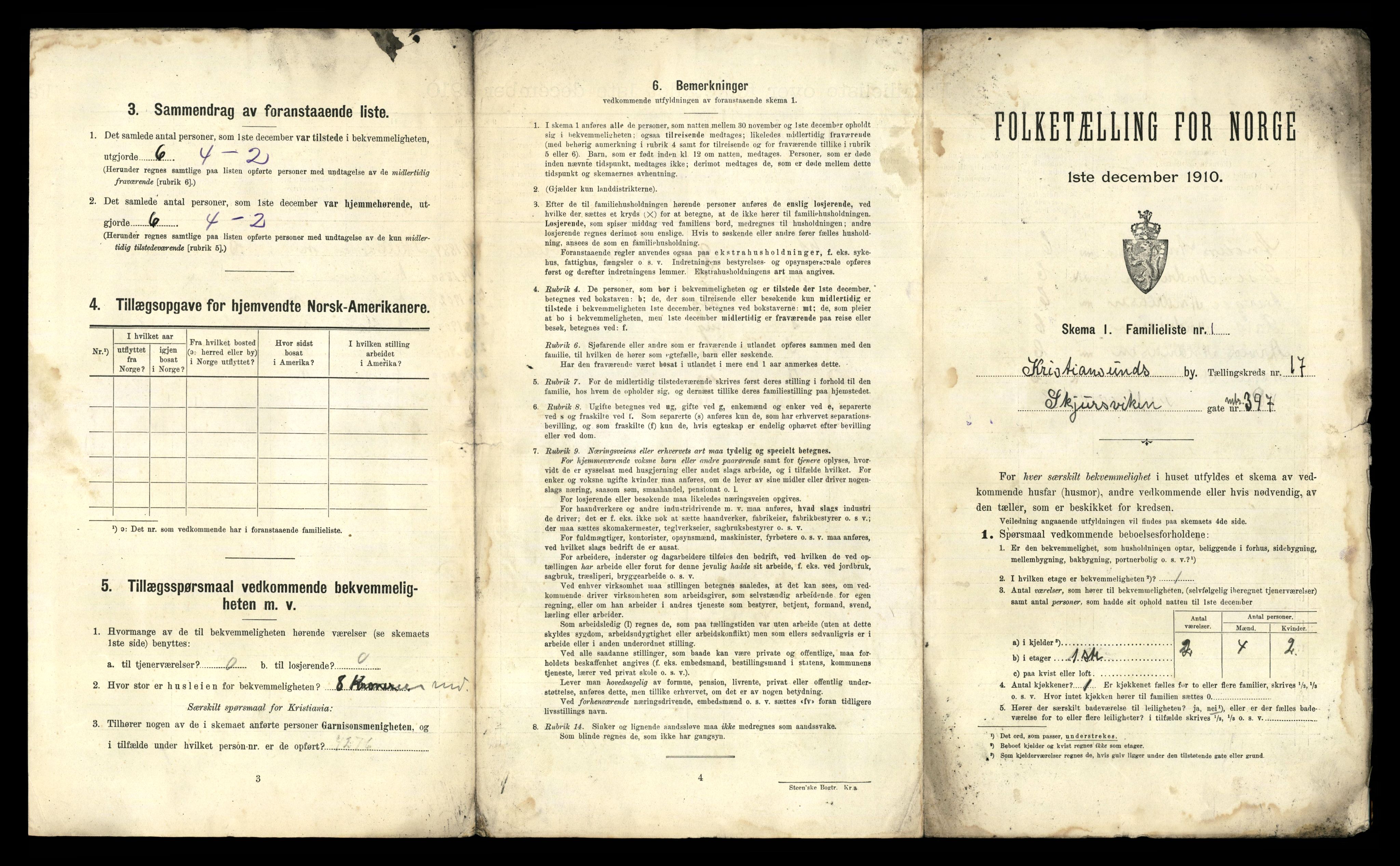 RA, 1910 census for Kristiansund, 1910, p. 5897