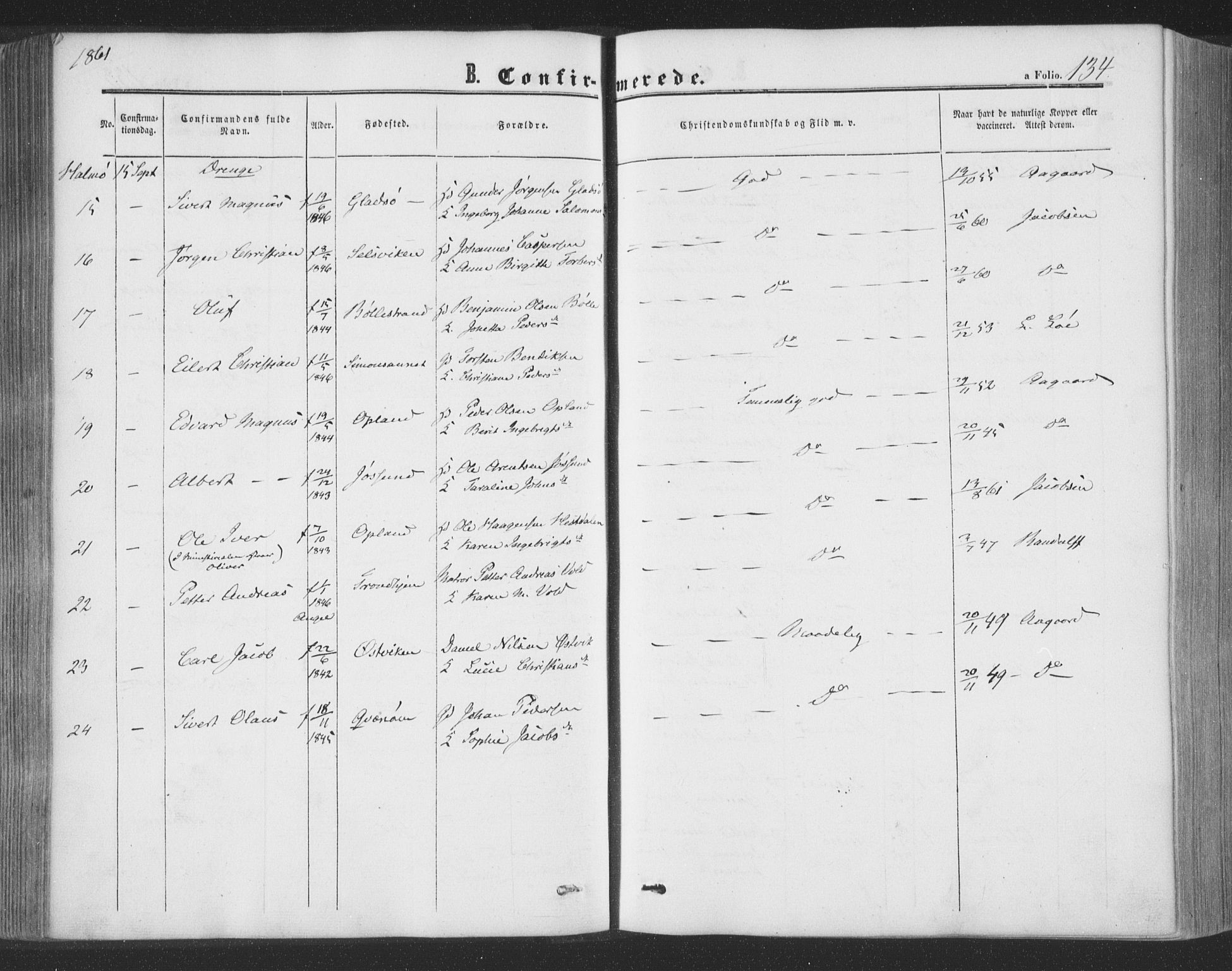 Ministerialprotokoller, klokkerbøker og fødselsregistre - Nord-Trøndelag, SAT/A-1458/773/L0615: Parish register (official) no. 773A06, 1857-1870, p. 134