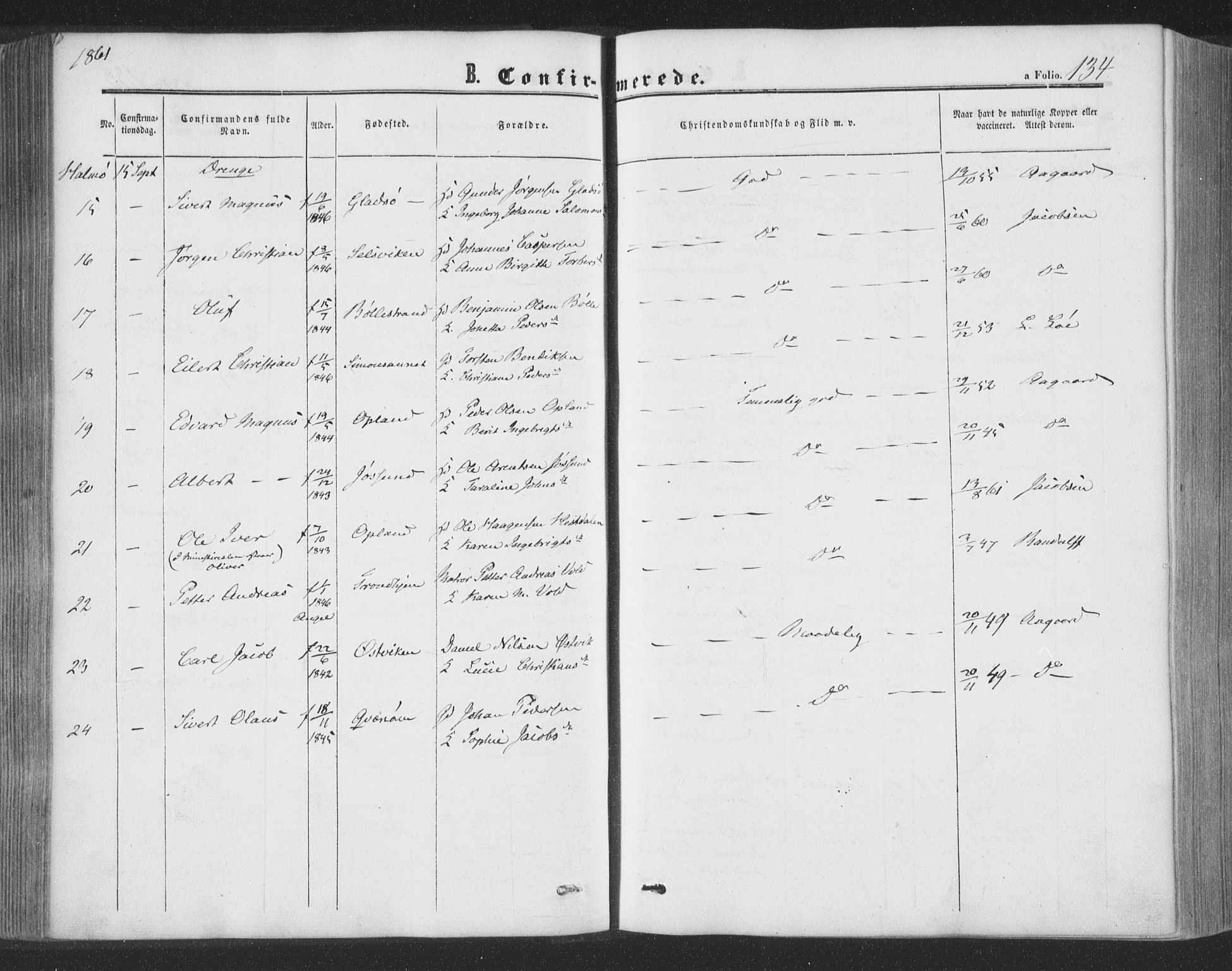 Ministerialprotokoller, klokkerbøker og fødselsregistre - Nord-Trøndelag, AV/SAT-A-1458/773/L0615: Parish register (official) no. 773A06, 1857-1870, p. 134