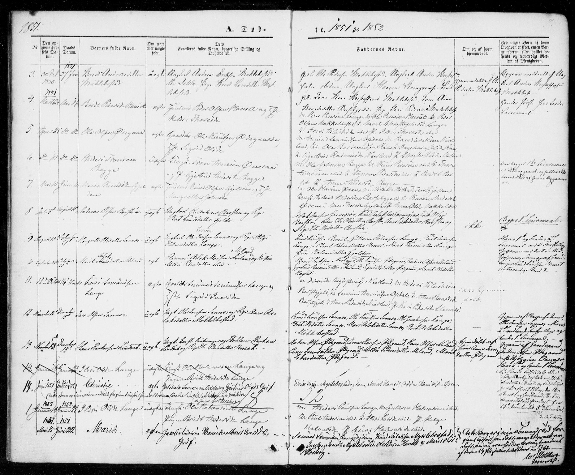 Ministerialprotokoller, klokkerbøker og fødselsregistre - Møre og Romsdal, SAT/A-1454/554/L0643: Parish register (official) no. 554A01, 1846-1879, p. 7