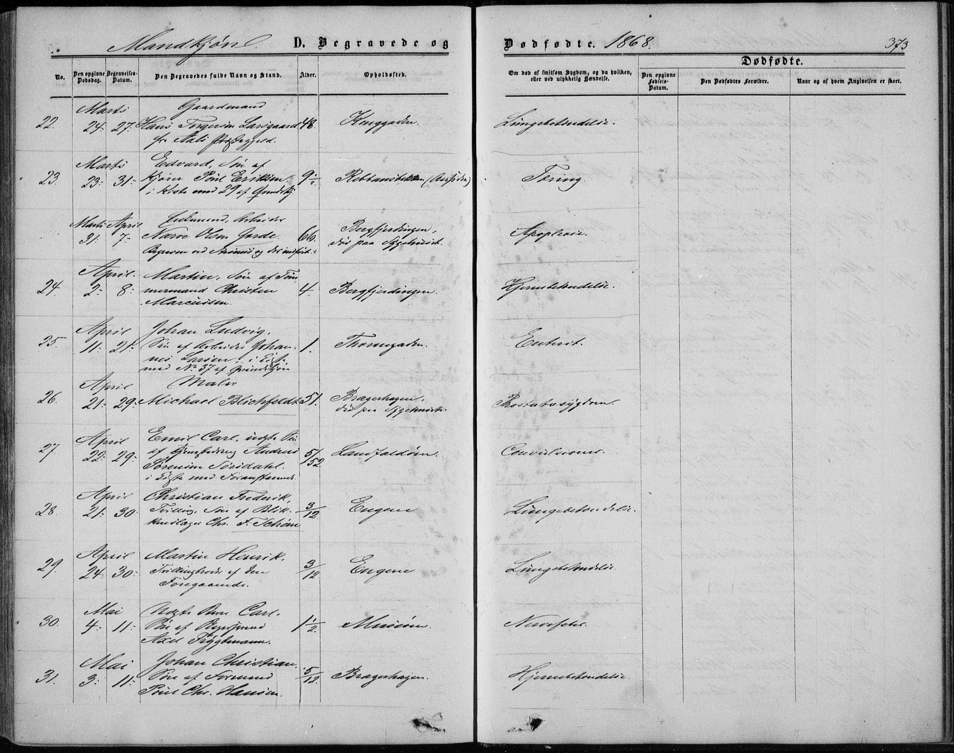 Bragernes kirkebøker, SAKO/A-6/F/Fb/L0003: Parish register (official) no. II 3, 1860-1868, p. 373