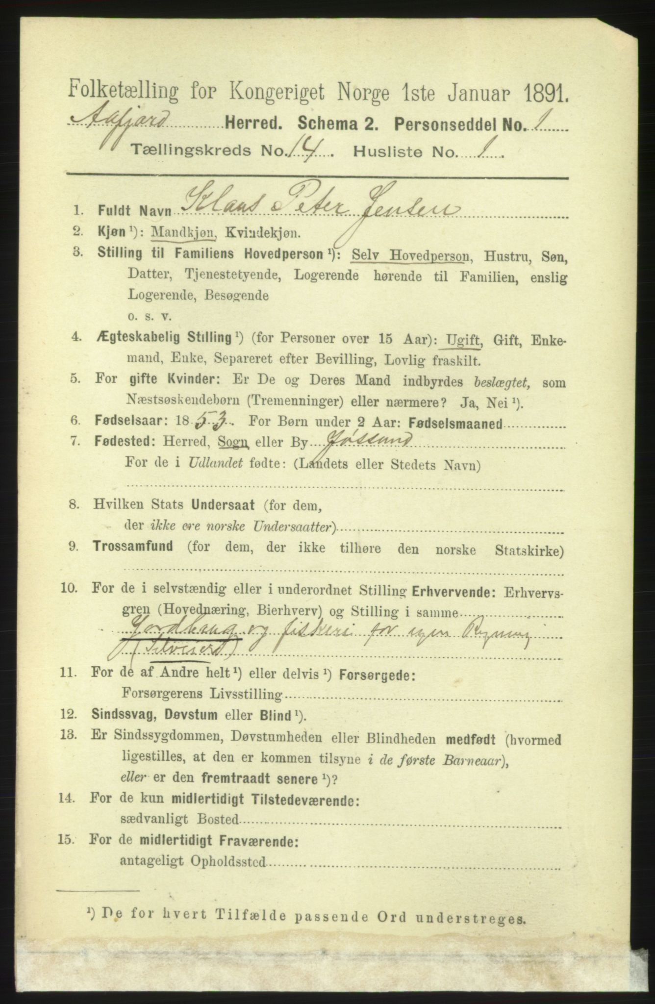 RA, 1891 census for 1630 Åfjord, 1891, p. 4615