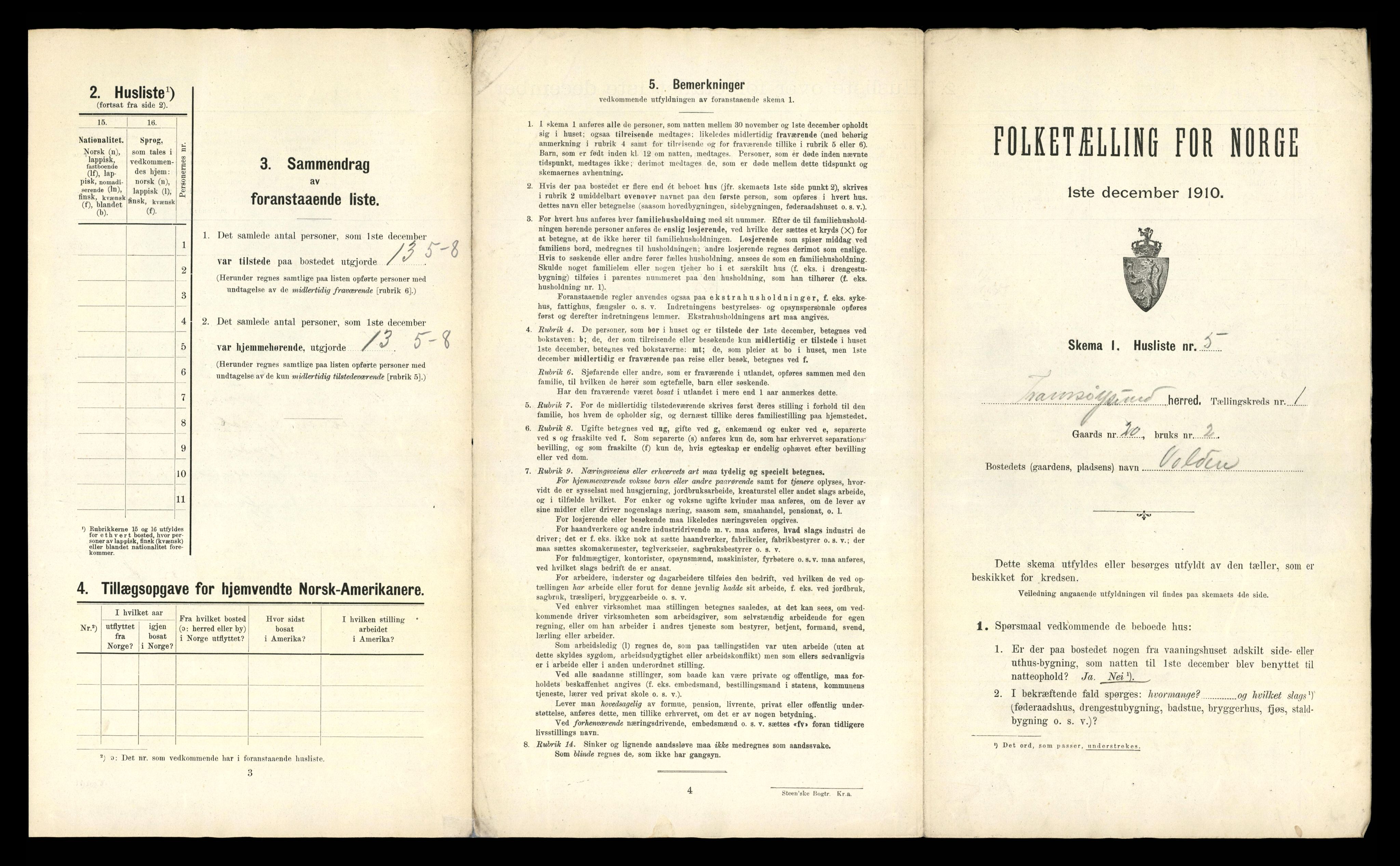 RA, 1910 census for Tromsøysund, 1910, p. 51