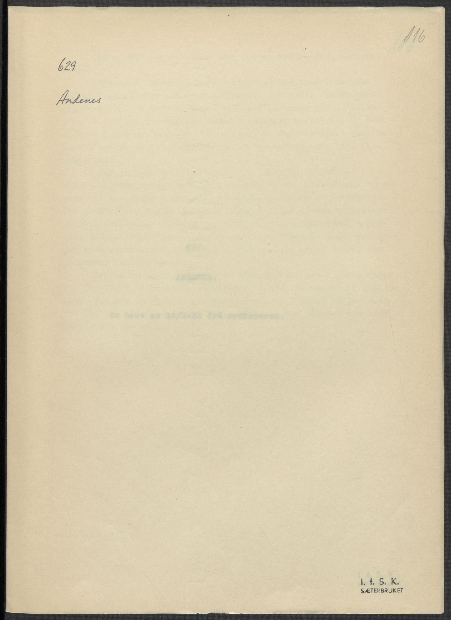 Instituttet for sammenlignende kulturforskning, AV/RA-PA-0424/F/Fc/L0016/0003: Eske B16: / Nordland (perm XLVIII), 1932-1937, p. 116