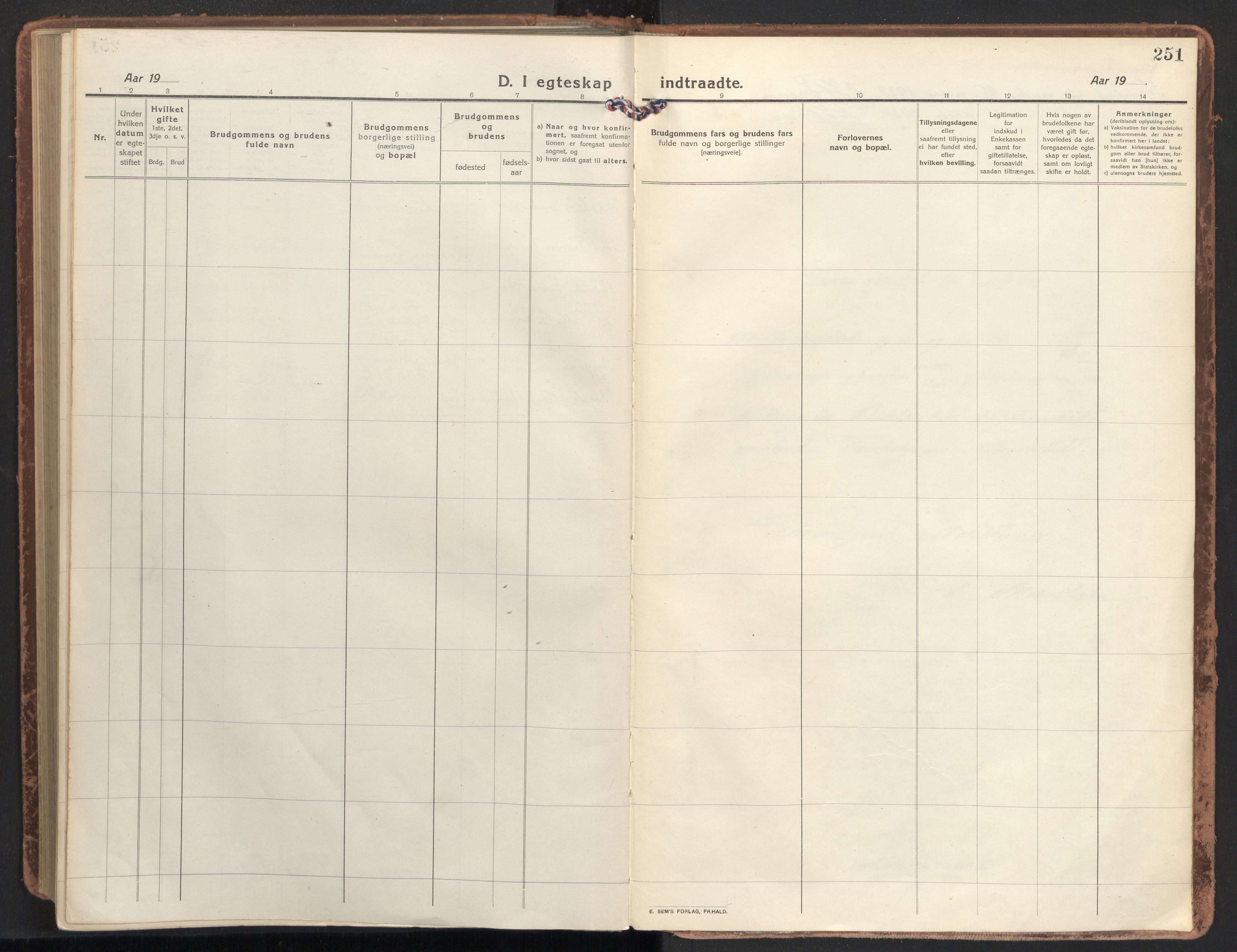 Ministerialprotokoller, klokkerbøker og fødselsregistre - Sør-Trøndelag, SAT/A-1456/604/L0206: Parish register (official) no. 604A26, 1917-1931, p. 251