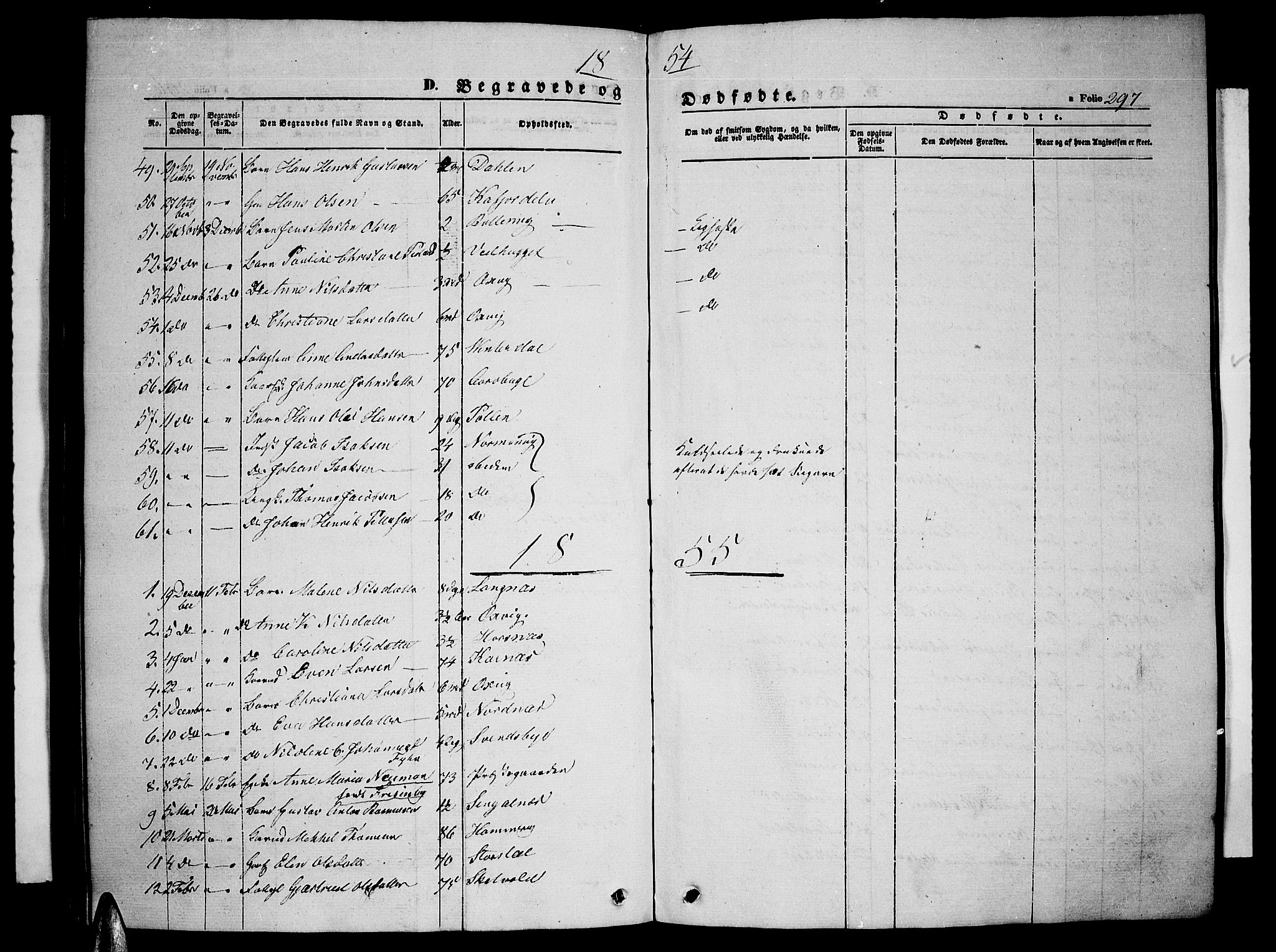Lyngen sokneprestembete, SATØ/S-1289/H/He/Heb/L0002klokker: Parish register (copy) no. 2, 1839-1860, p. 297