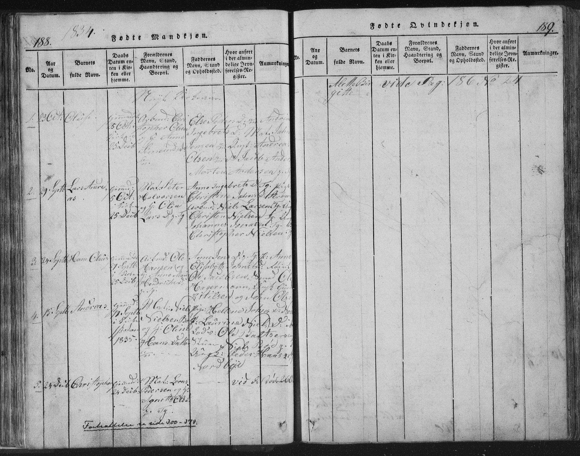 Strømsø kirkebøker, AV/SAKO-A-246/F/Fb/L0004: Parish register (official) no. II 4, 1814-1843, p. 188-189