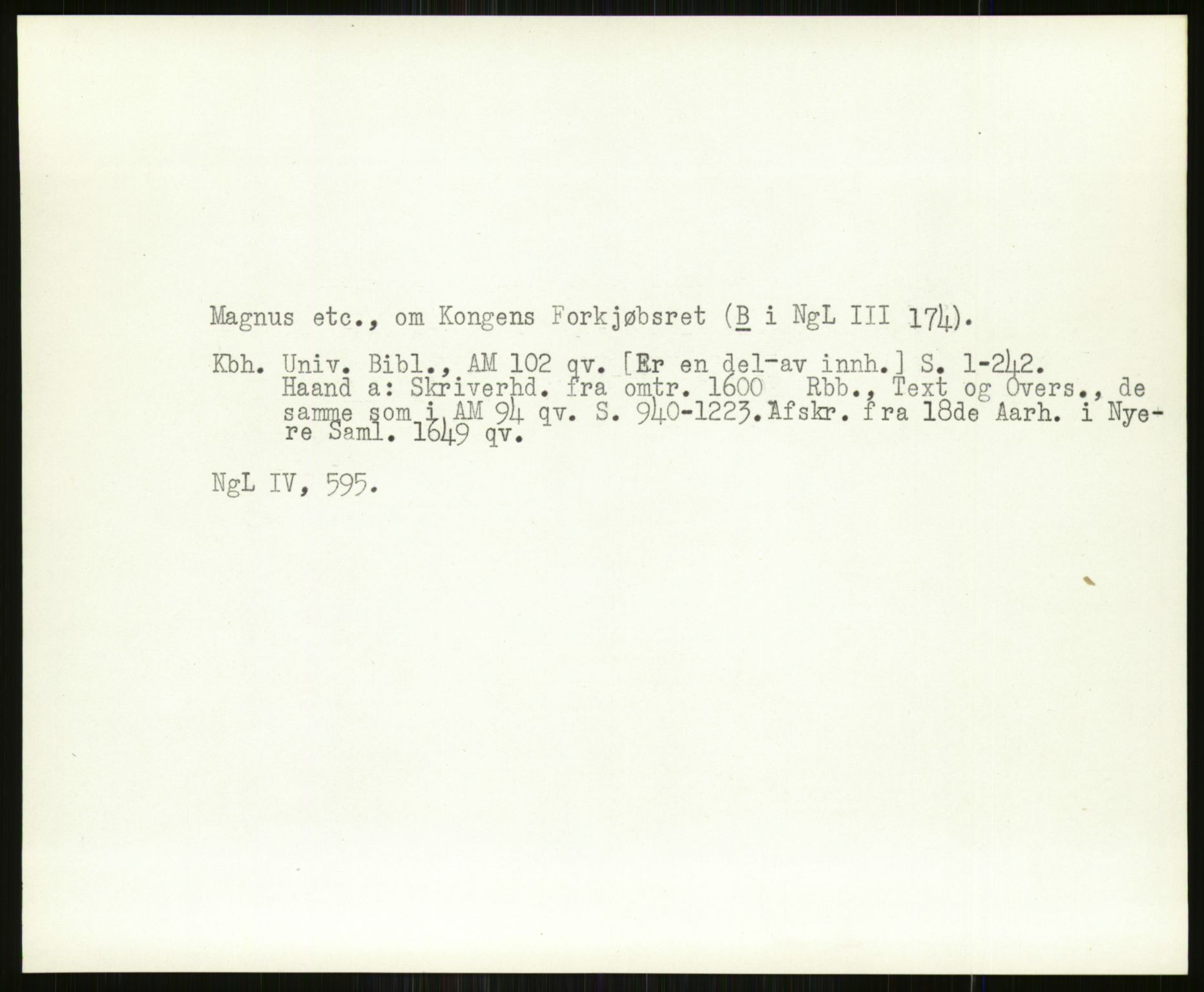Norsk Historisk Kjeldeskrift-Institutt (NHKI), AV/RA-S-6117/G/Gc/L0029: Tematisk register til Gustav Storms håndskriftbeskrivelser i NgL bd. IV, 1315-1377, p. 499