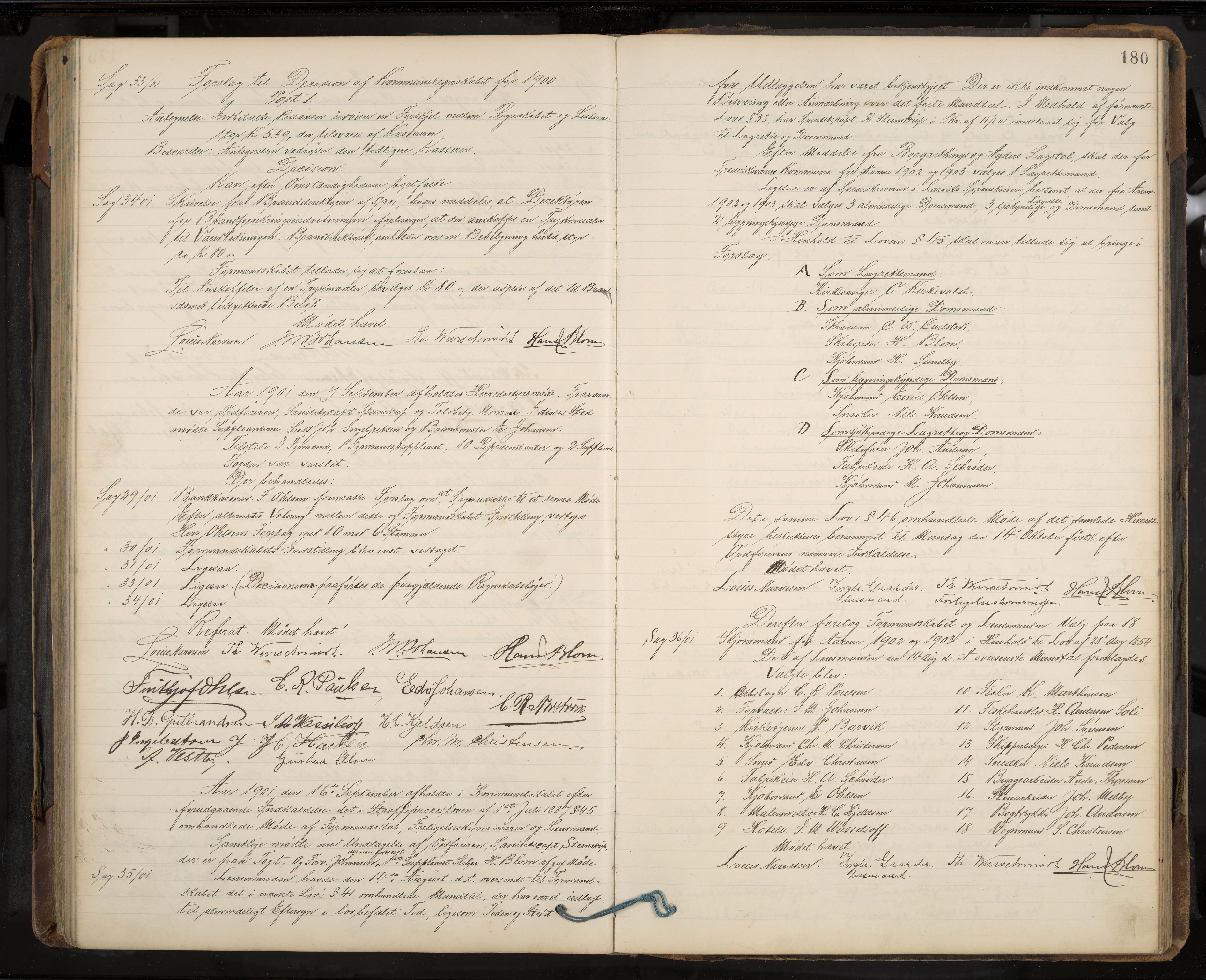 Stavern formannskap og sentraladministrasjon, IKAK/0708021/A/Aa/L0004: Møtebok med register, 1891-1905, p. 180