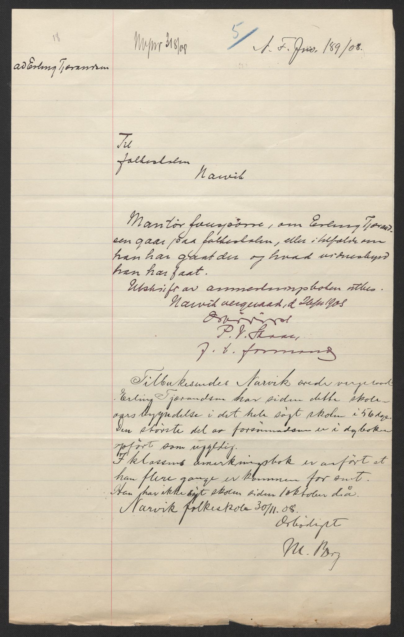 Falstad skolehjem, RA/S-1676/E/Eb/L0009: Elevmapper løpenr. 189-209, 1909-1916, p. 63