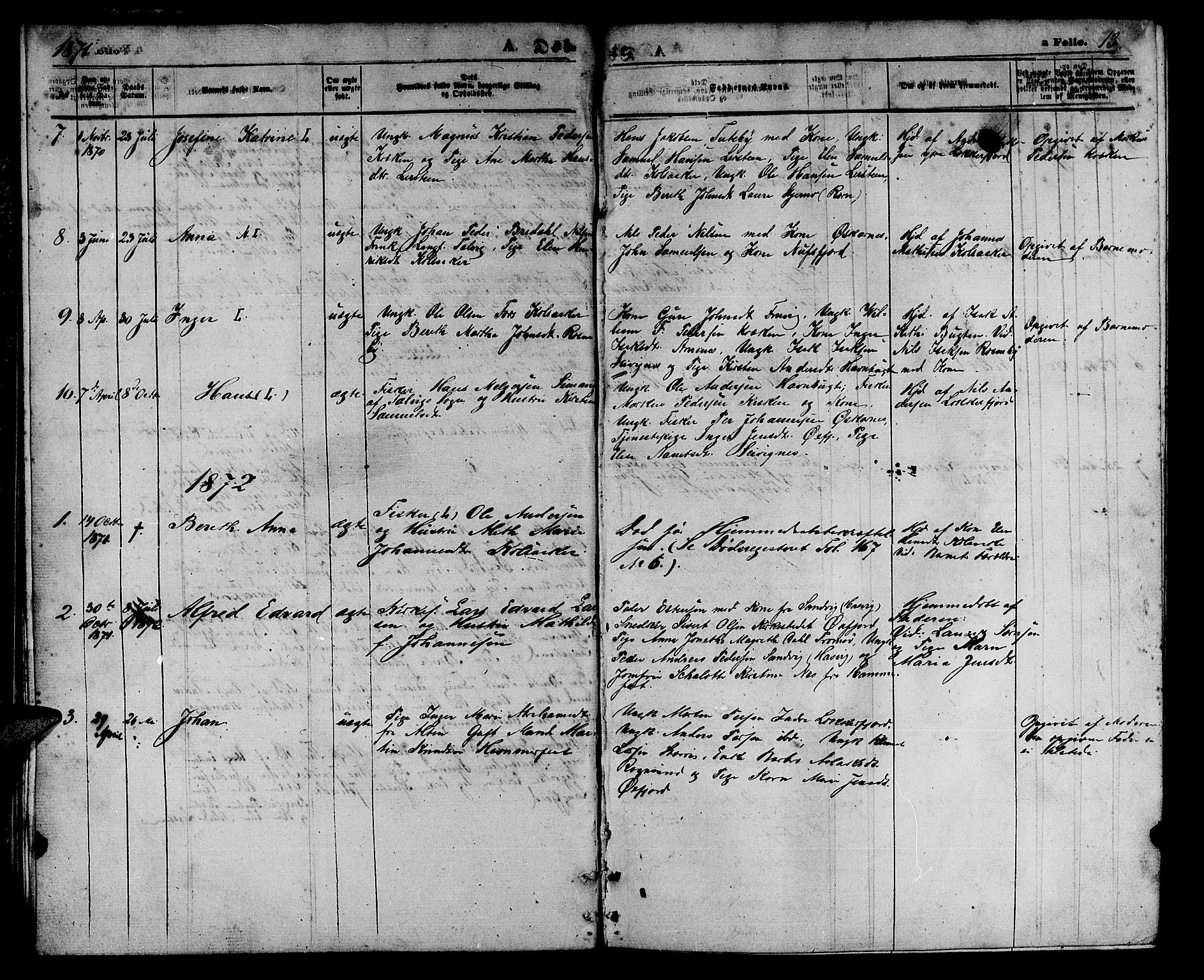 Loppa sokneprestkontor, AV/SATØ-S-1339/H/Hb/L0004klokker: Parish register (copy) no. 4, 1864-1880, p. 13