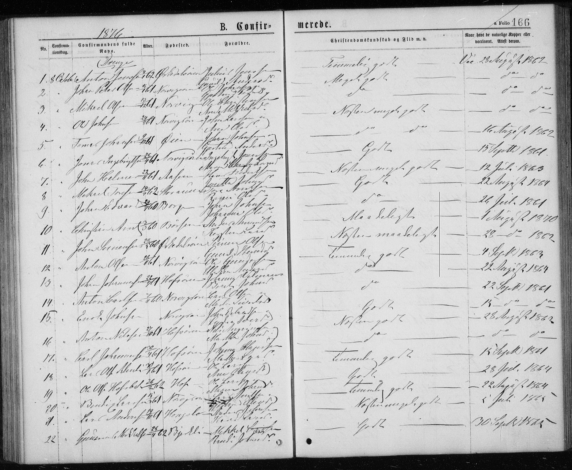 Ministerialprotokoller, klokkerbøker og fødselsregistre - Sør-Trøndelag, AV/SAT-A-1456/668/L0817: Parish register (copy) no. 668C06, 1873-1884, p. 166