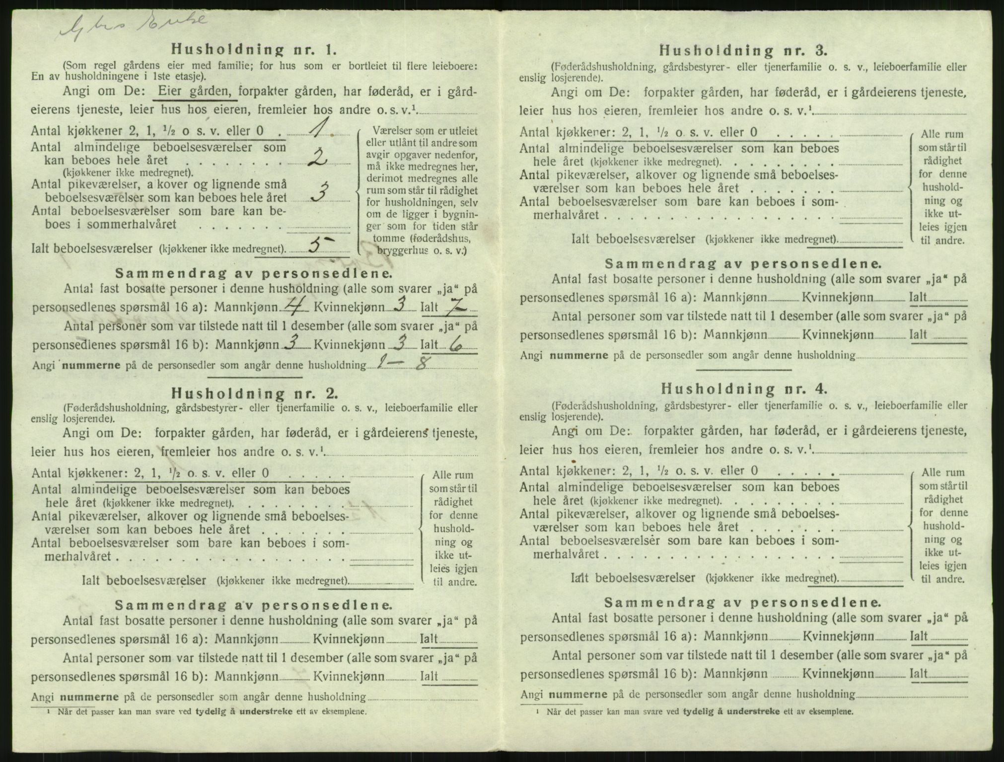 SAT, 1920 census for Borge, 1920, p. 62