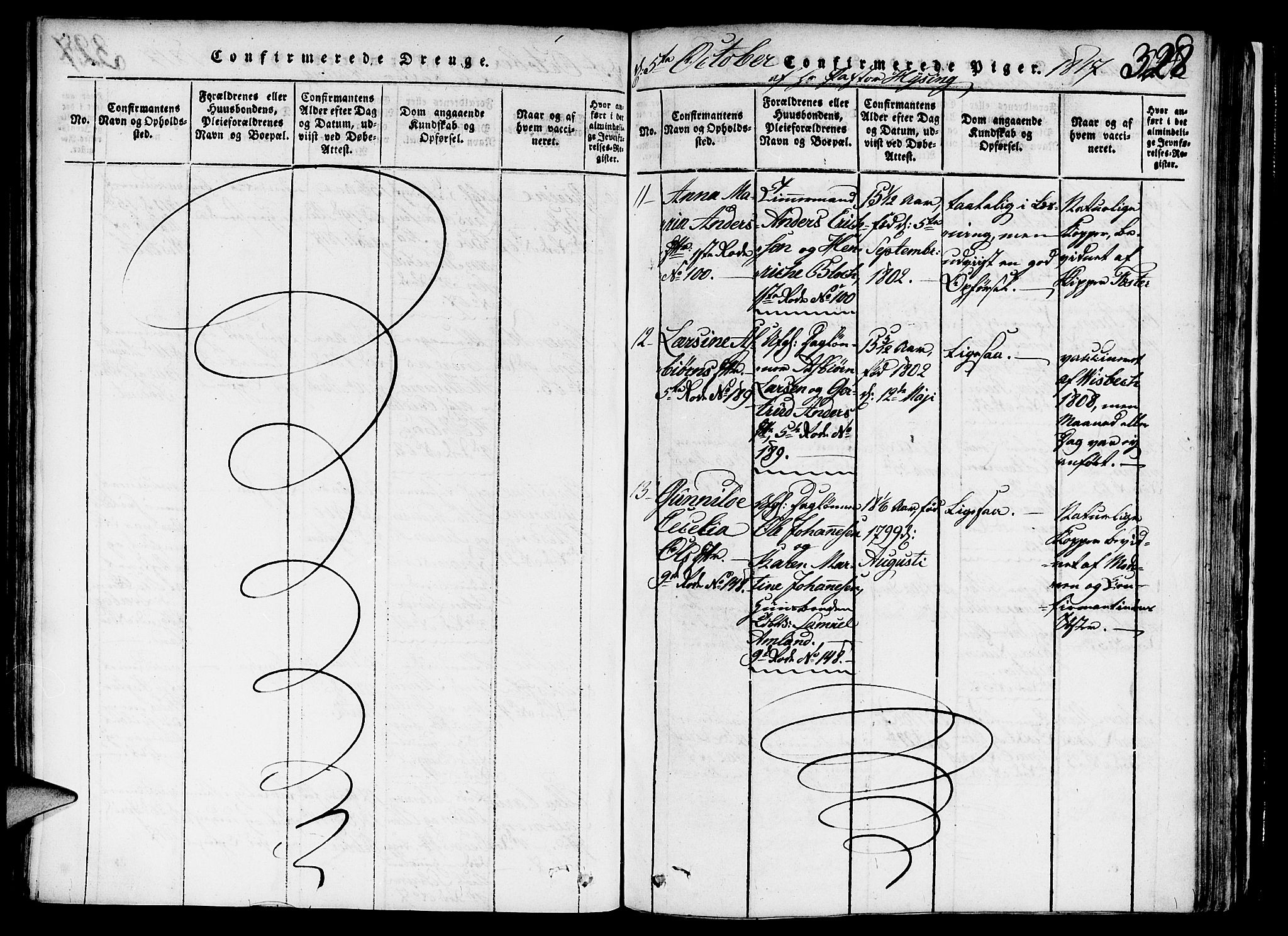 Nykirken Sokneprestembete, AV/SAB-A-77101/H/Haa/L0011: Parish register (official) no. A 11, 1816-1821, p. 328