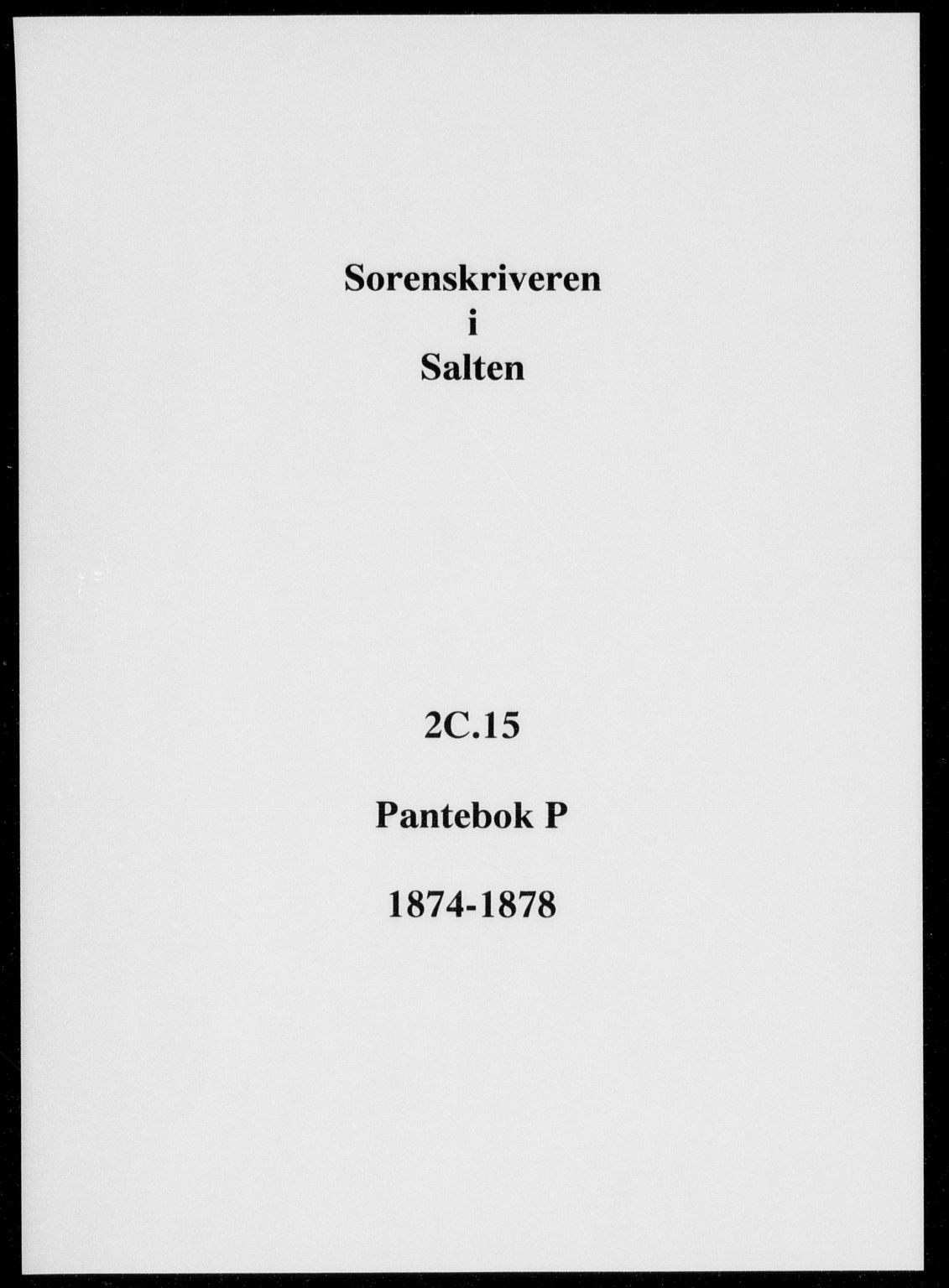 Salten sorenskriveri, SAT/A-4578/1/2/2C/L0015: Mortgage book no. P, 1874-1878