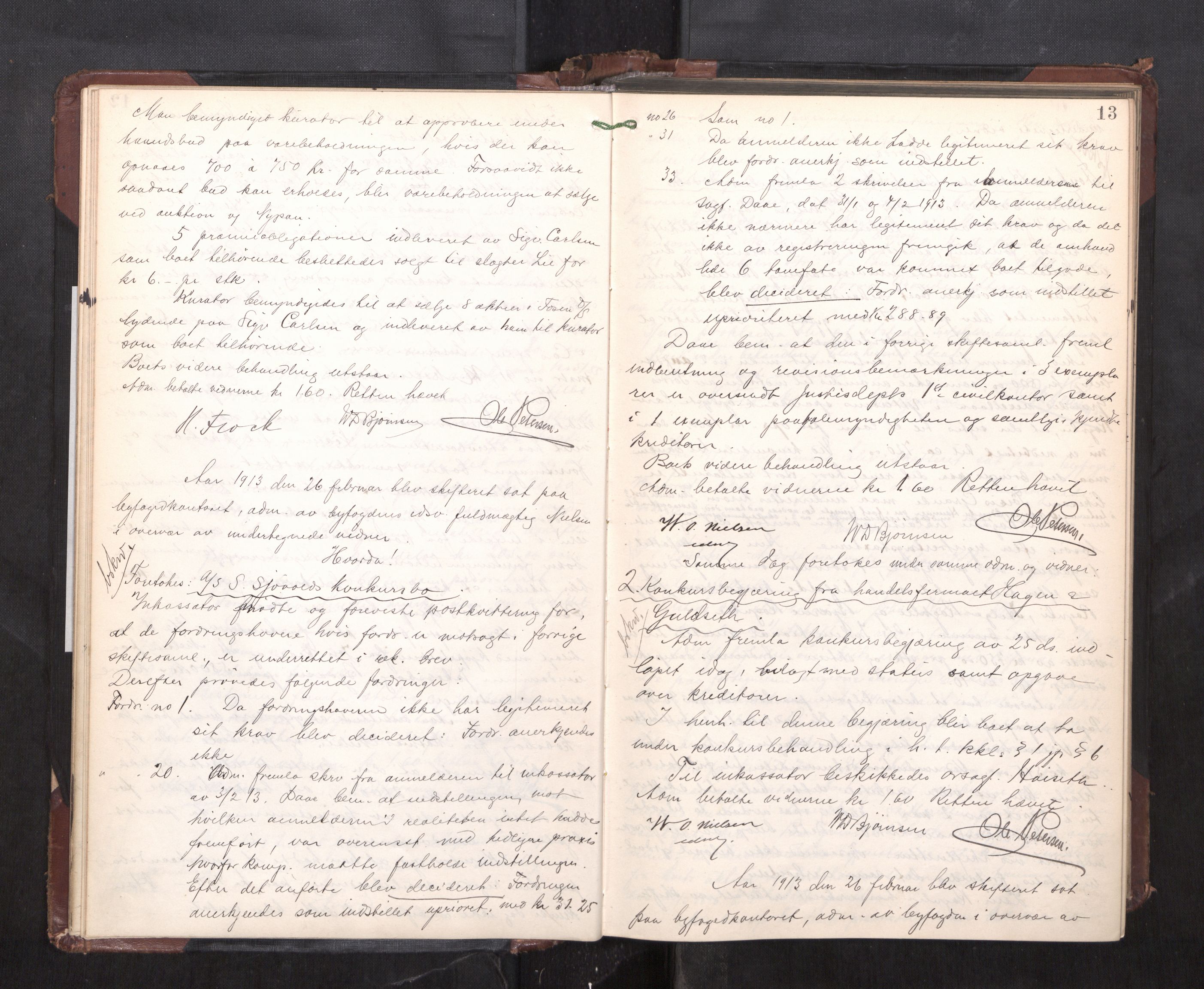 Trondheim byfogd, AV/SAT-A-0003/1/3/3C/L0028: Skifteregistreringsprotokoll - 17/1-29/1. (u/ register), 1913-1917, p. 13