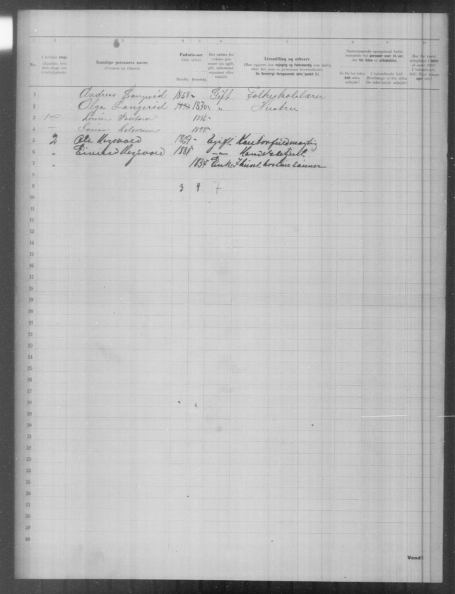 OBA, Municipal Census 1903 for Kristiania, 1903, p. 1622