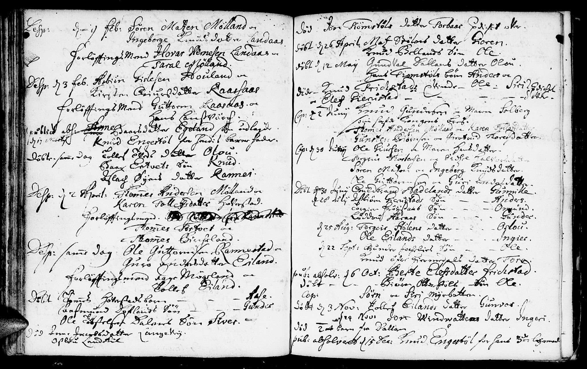 Evje sokneprestkontor, AV/SAK-1111-0008/F/Fa/Fac/L0001: Parish register (official) no. A 1, 1705-1764, p. 88-89