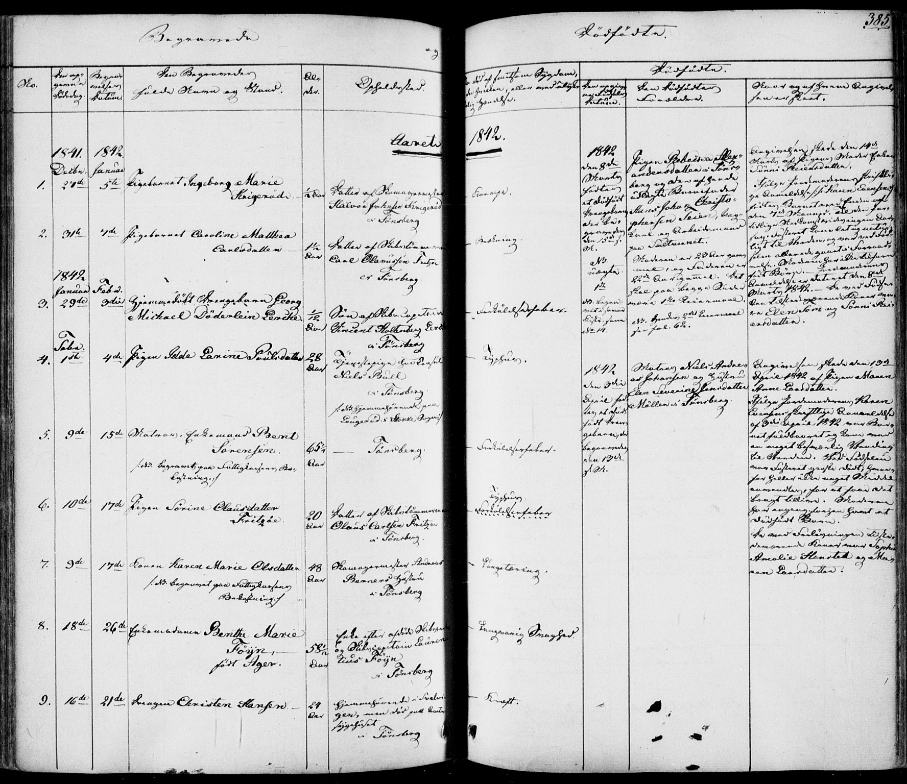 Tønsberg kirkebøker, AV/SAKO-A-330/F/Fa/L0006: Parish register (official) no. I 6, 1836-1844, p. 385