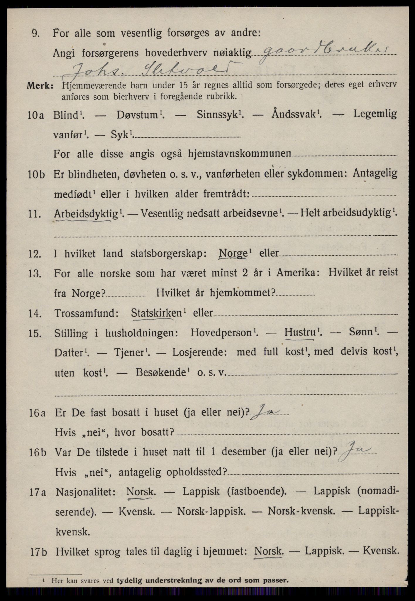 SAT, 1920 census for Oppdal, 1920, p. 6798