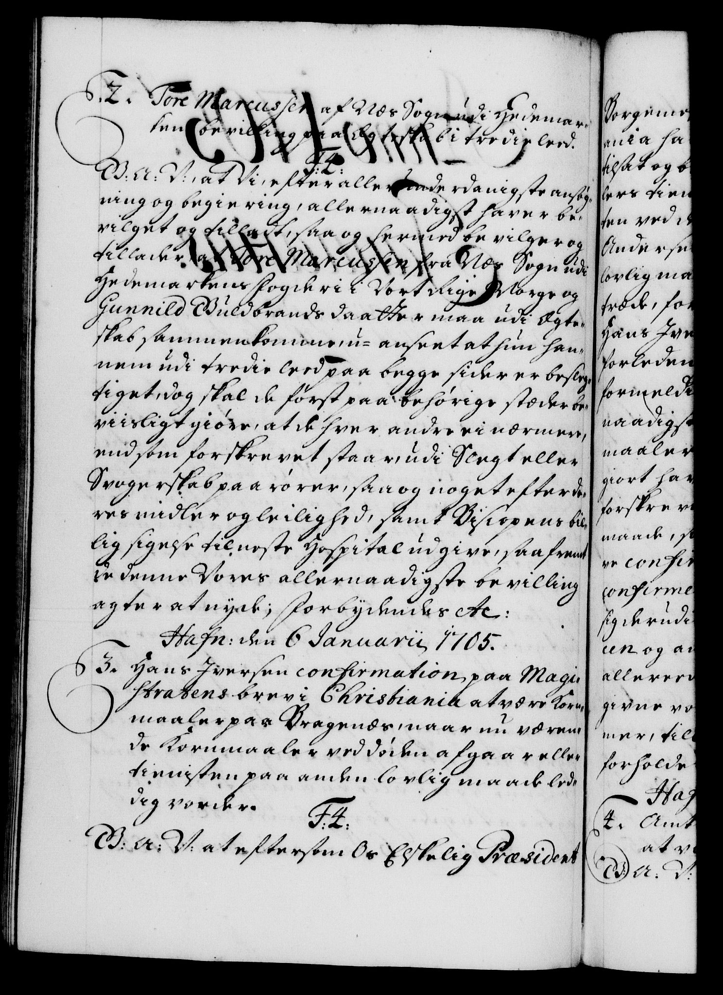 Danske Kanselli 1572-1799, AV/RA-EA-3023/F/Fc/Fca/Fcaa/L0019: Norske registre, 1704-1707, p. 124b