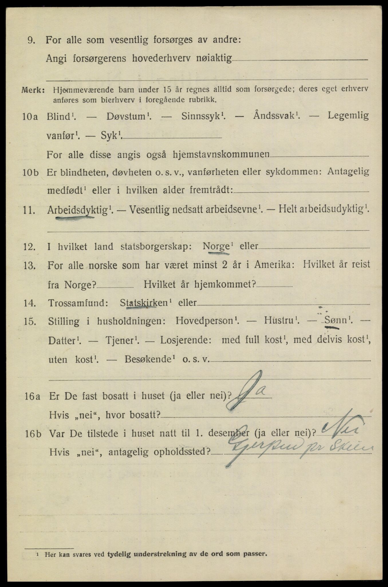 SAKO, 1920 census for Drangedal, 1920, p. 4224