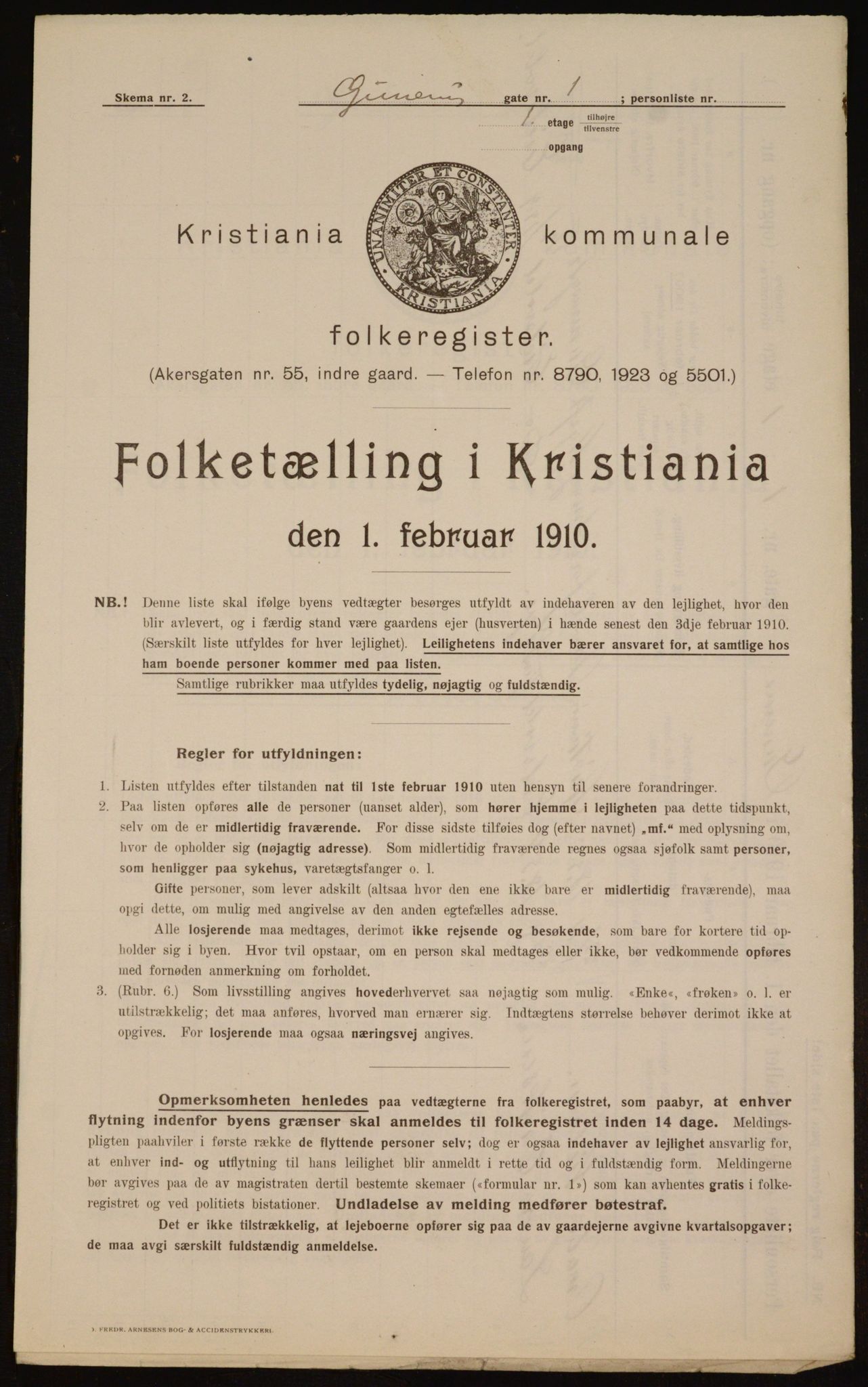 OBA, Municipal Census 1910 for Kristiania, 1910, p. 4988