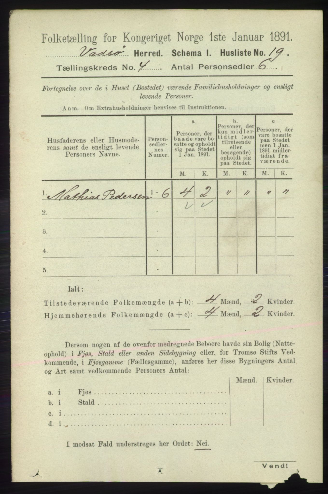 RA, 1891 census for 2029 Vadsø, 1891, p. 1162