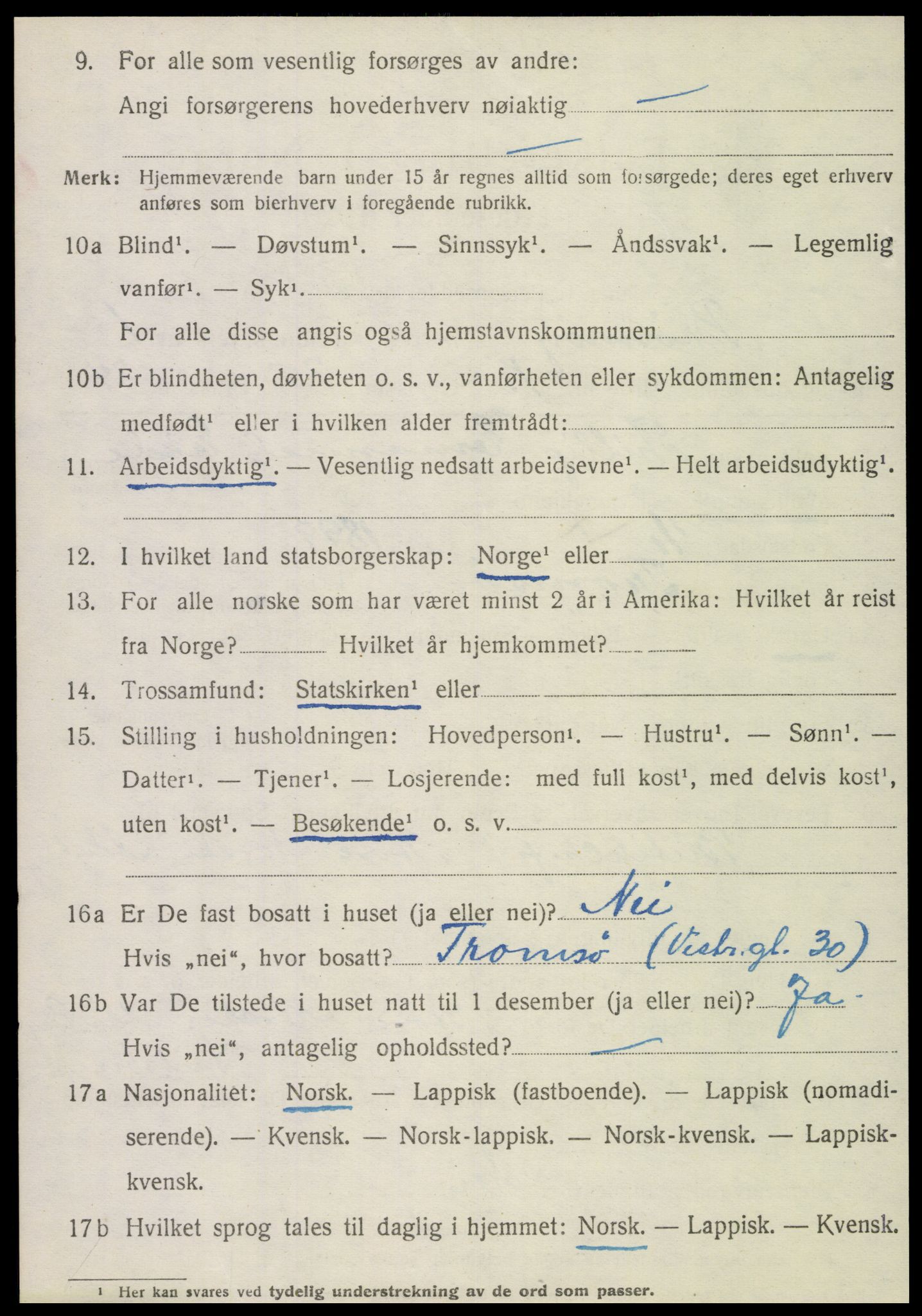 SAT, 1920 census for Brønnøy, 1920, p. 1227