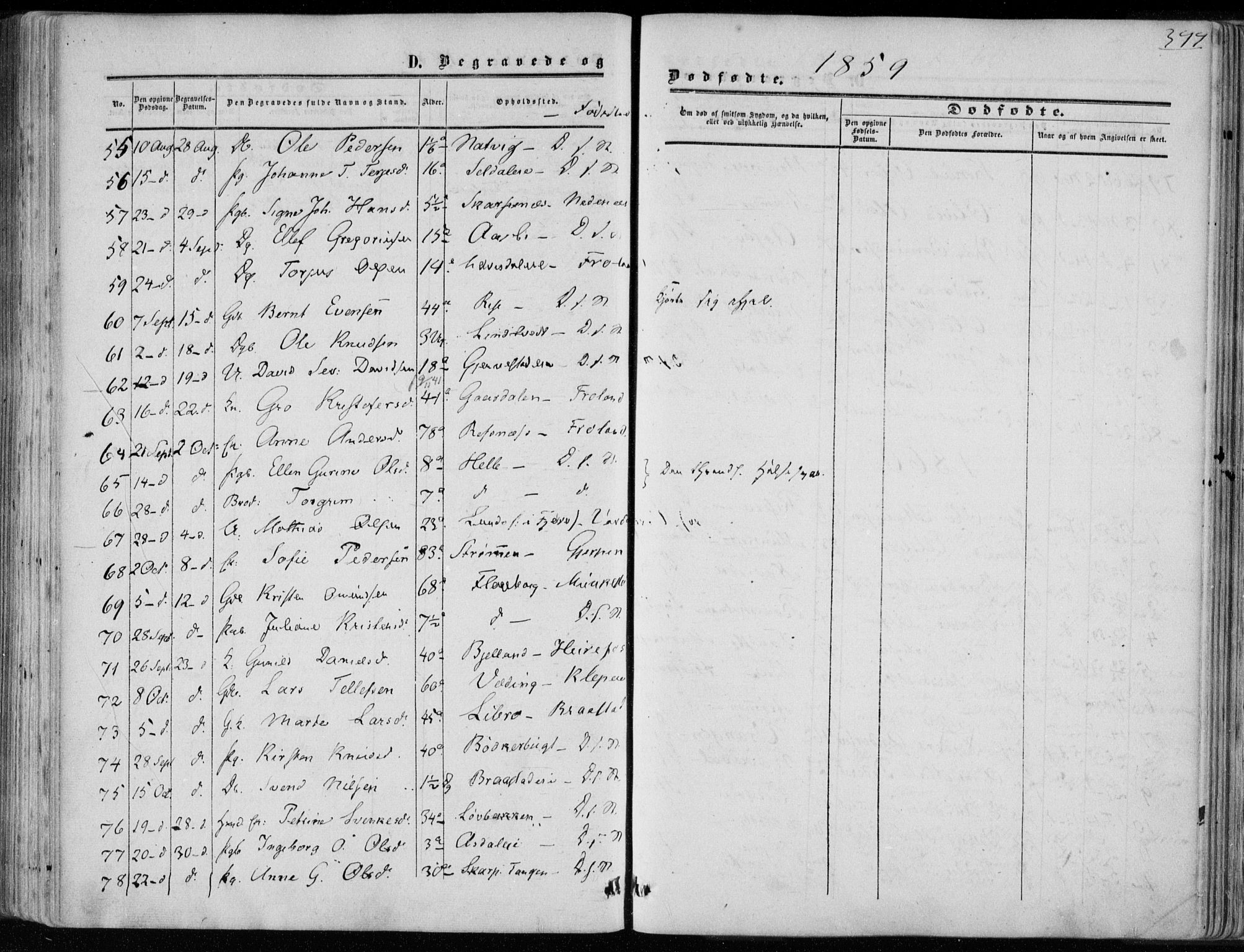 Øyestad sokneprestkontor, AV/SAK-1111-0049/F/Fa/L0015: Parish register (official) no. A 15, 1857-1873, p. 344