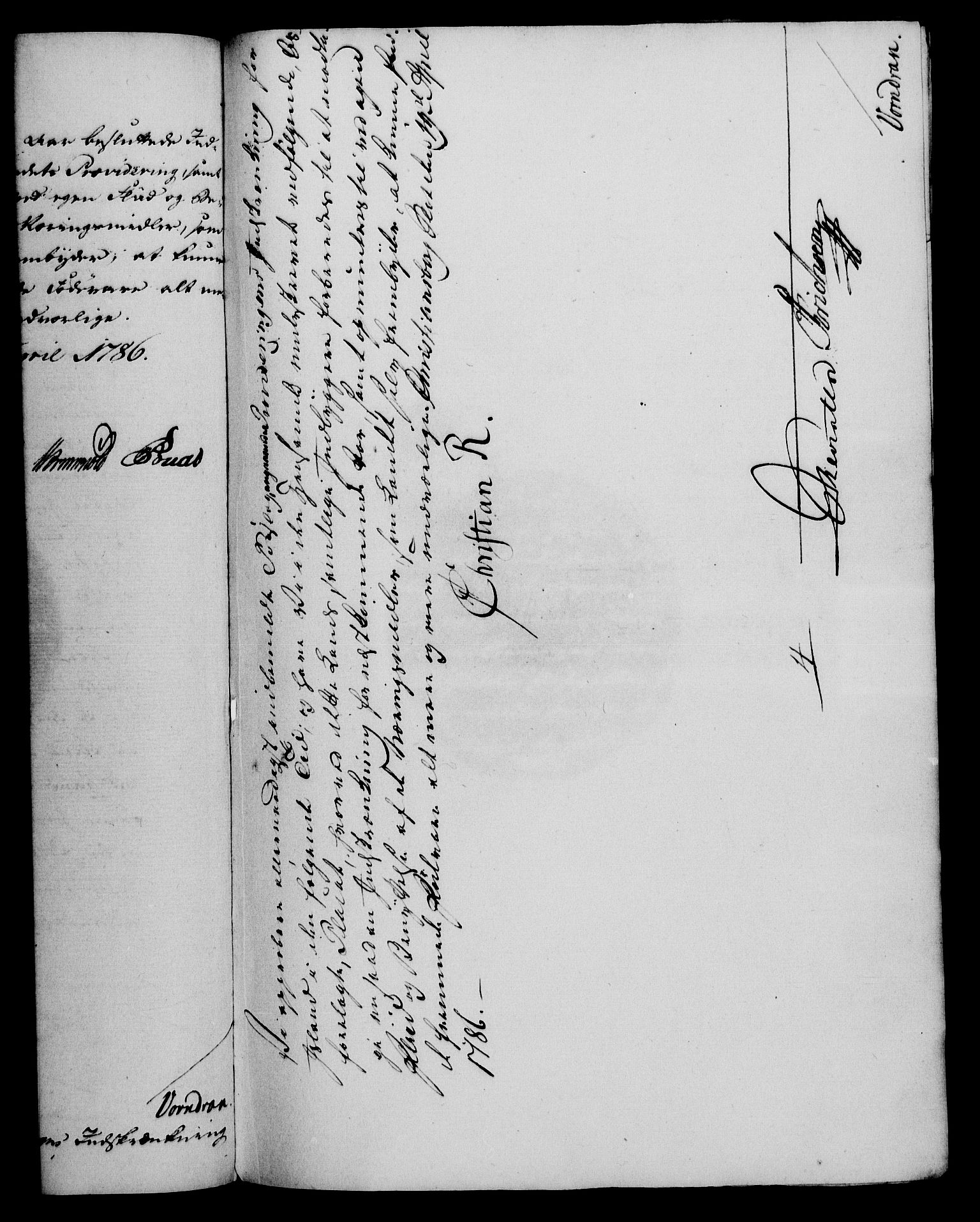 Rentekammeret, Kammerkanselliet, RA/EA-3111/G/Gf/Gfa/L0068: Norsk relasjons- og resolusjonsprotokoll (merket RK 52.68), 1786, p. 318