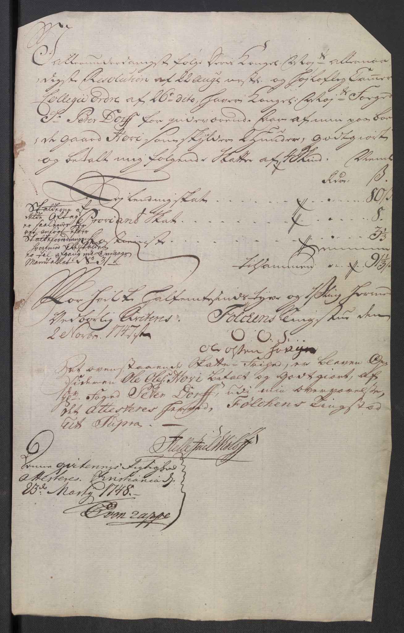 Rentekammeret inntil 1814, Reviderte regnskaper, Fogderegnskap, AV/RA-EA-4092/R18/L1346: Fogderegnskap Hadeland, Toten og Valdres, 1747-1748, p. 186